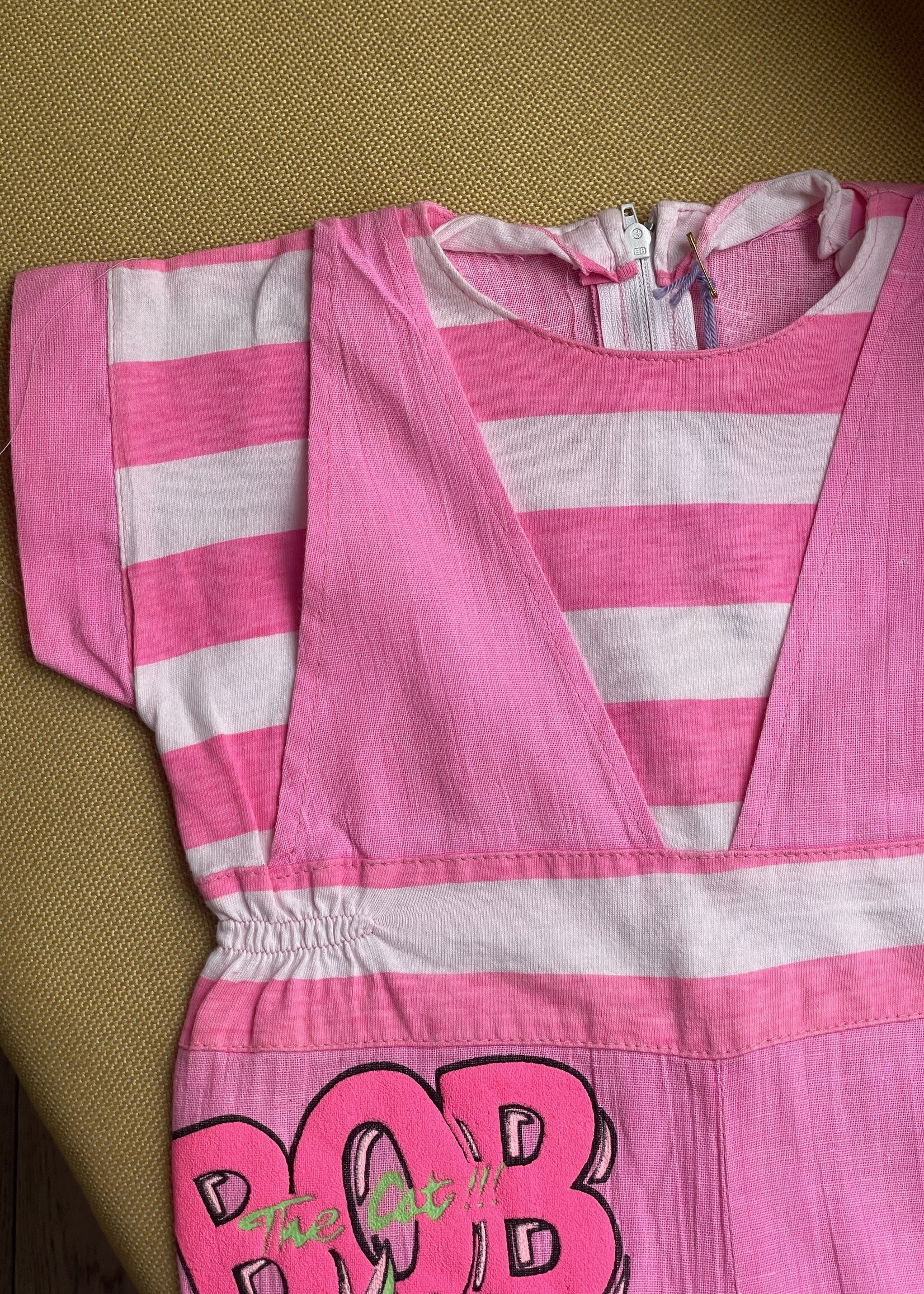 Vintage Pink Bob the Cat Playsuit 6m