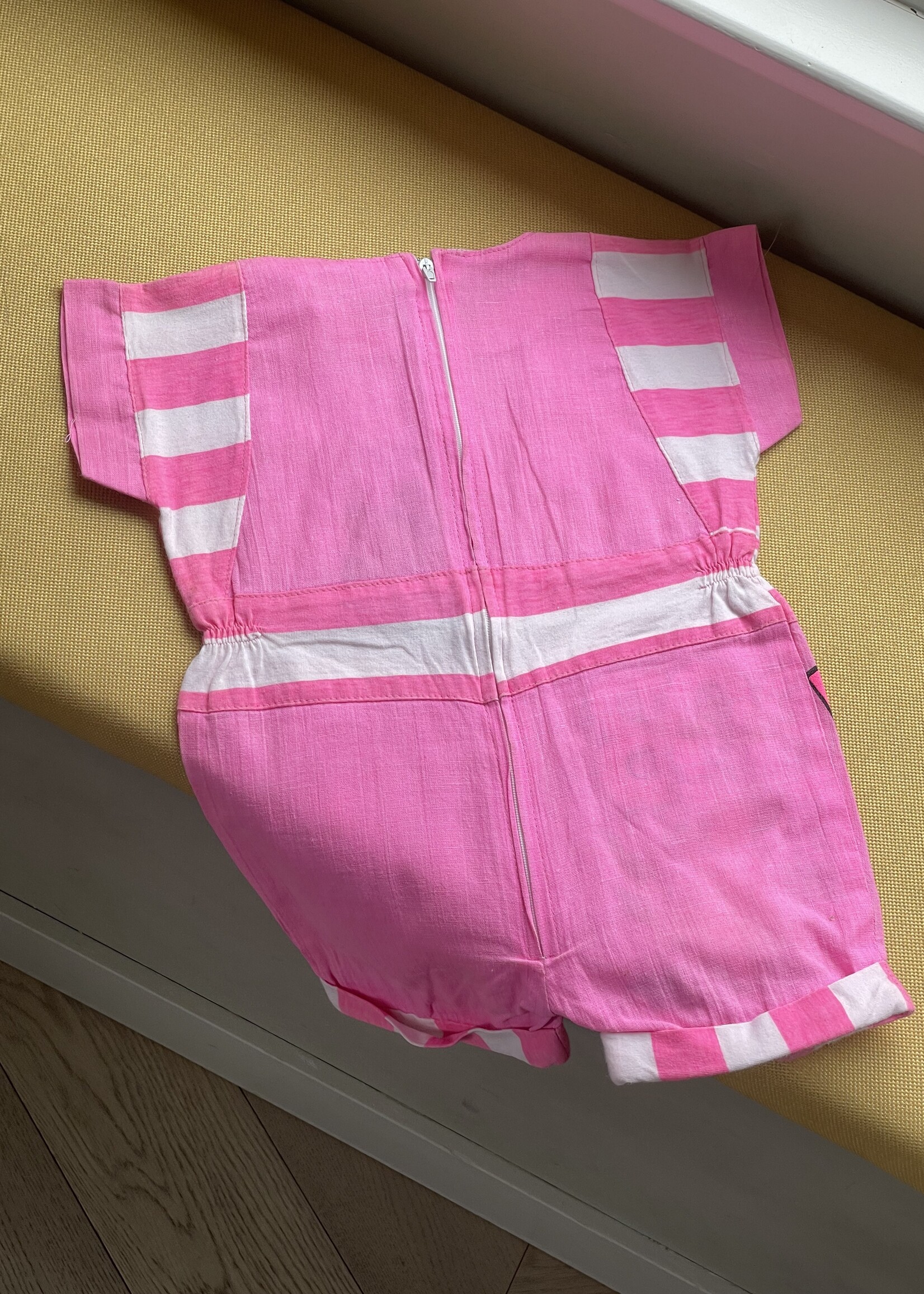 Vintage Pink Bob the Cat Playsuit 6m