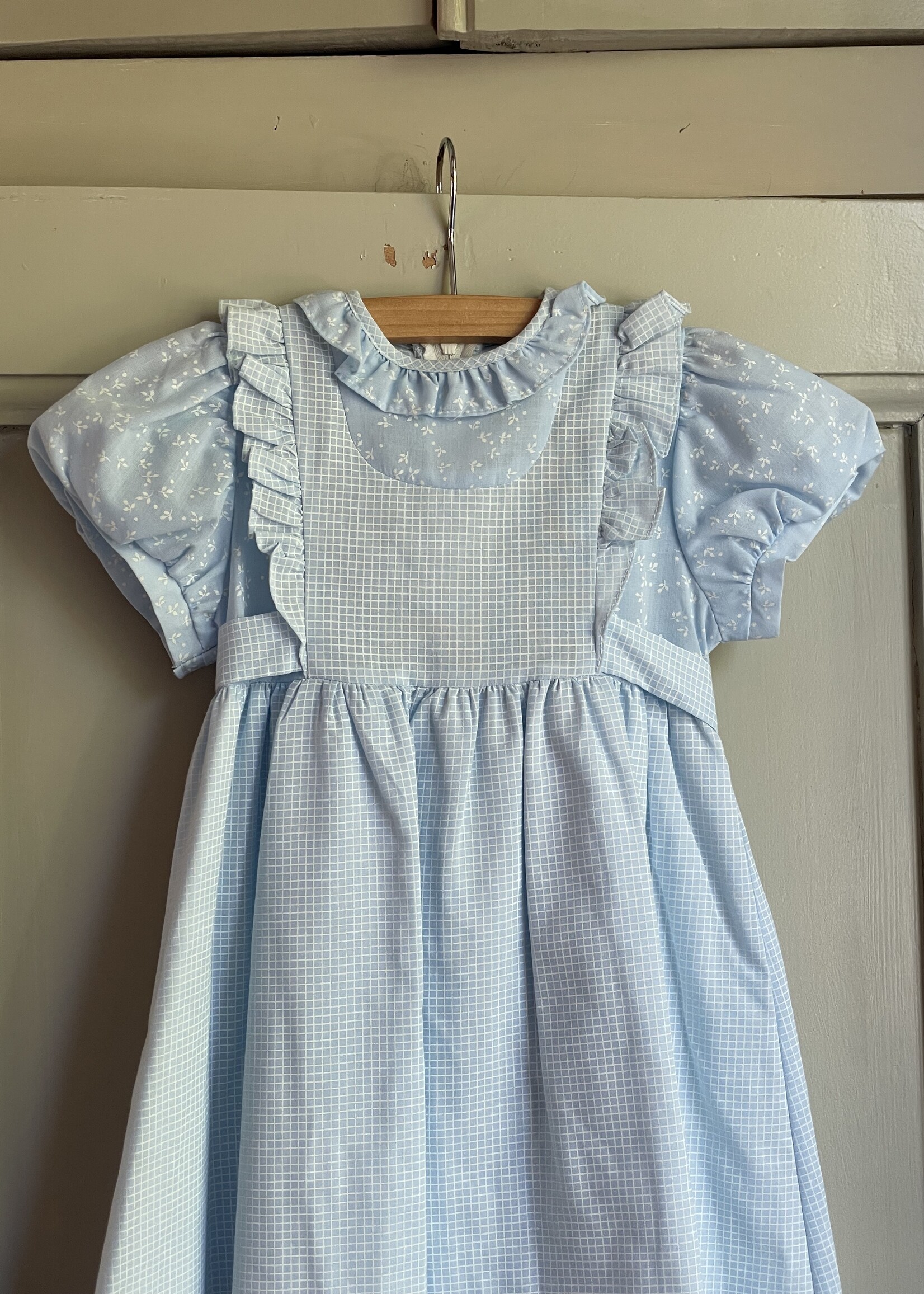 Vintage  Light blue floral maxi dress 9-10y