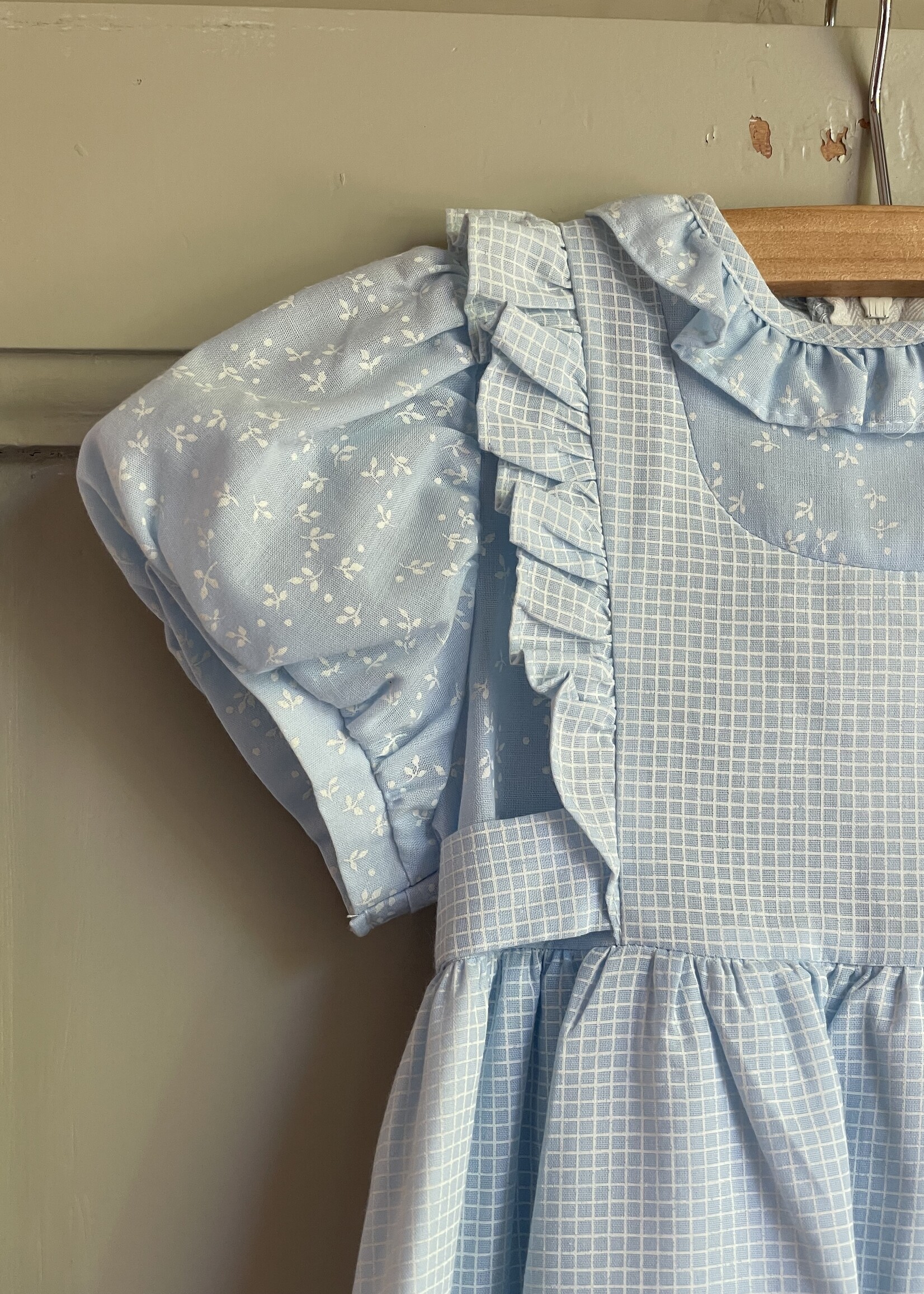 Vintage  Light blue floral maxi dress 9-10y
