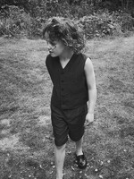 Vintage Charcoal Gray Pinstripe Suit 6-8y