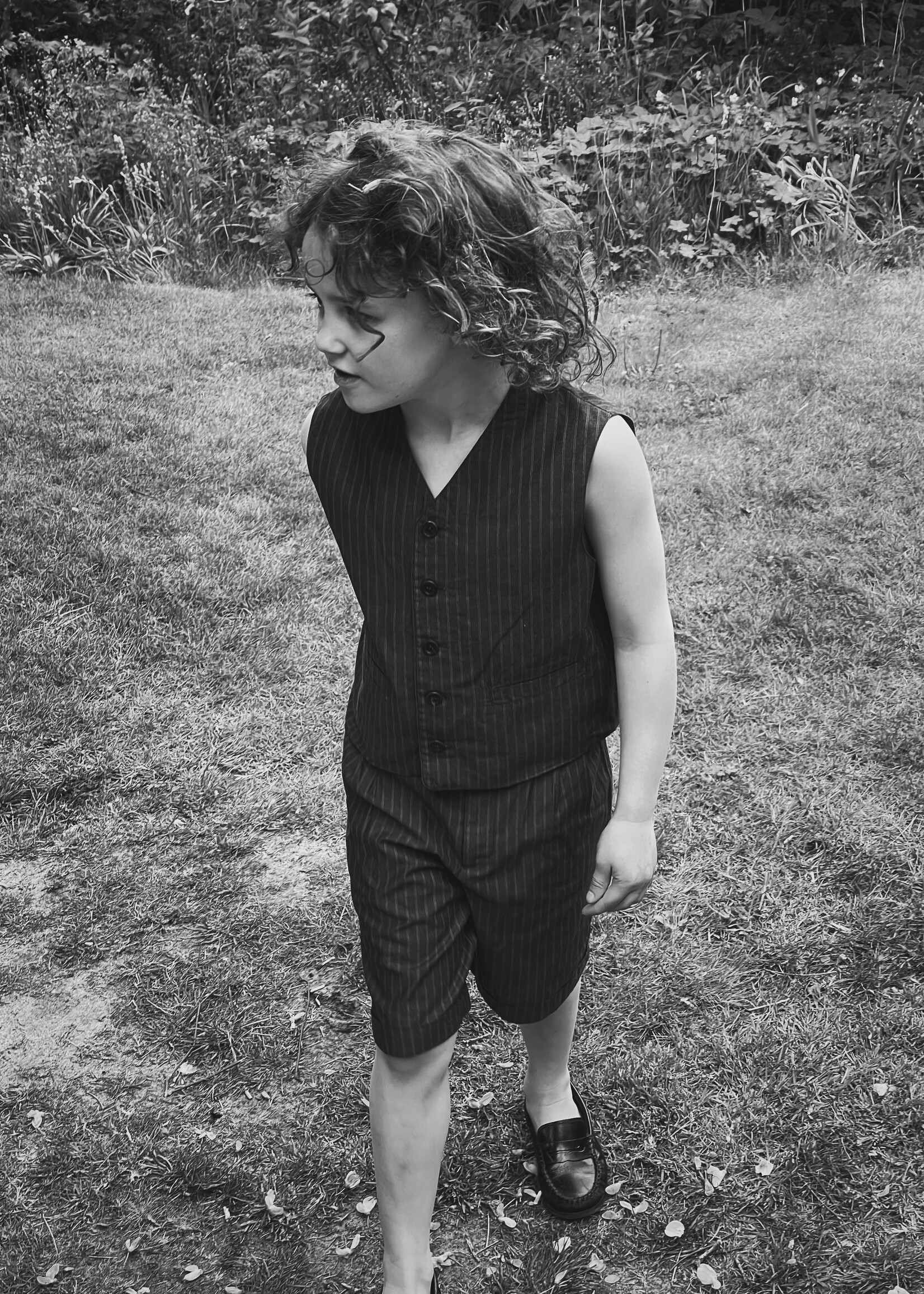 Vintage Charcoal Gray Pinstripe Suit 6-8y