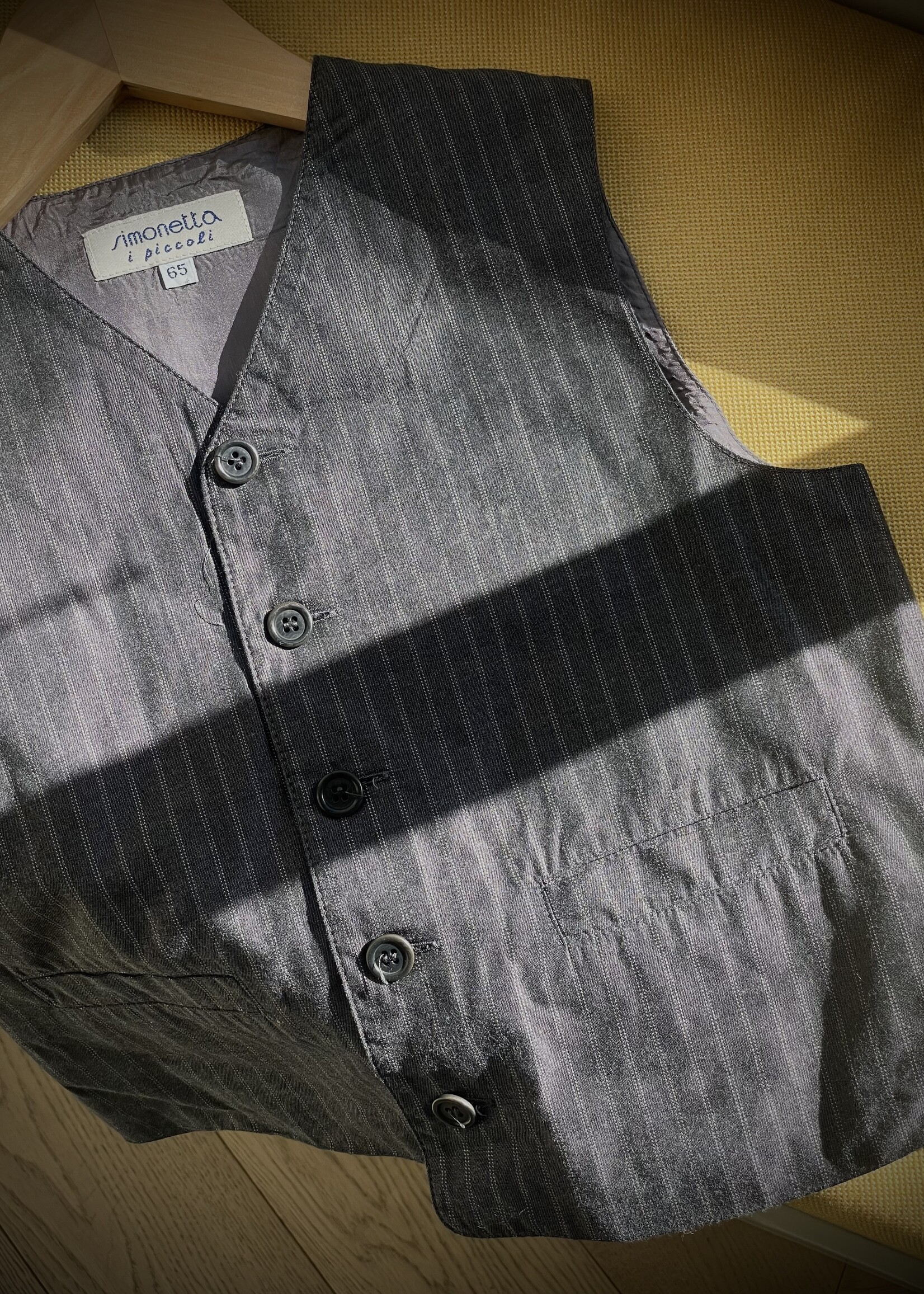 Vintage Charcoal Gray Pinstripe Suit 6-8y
