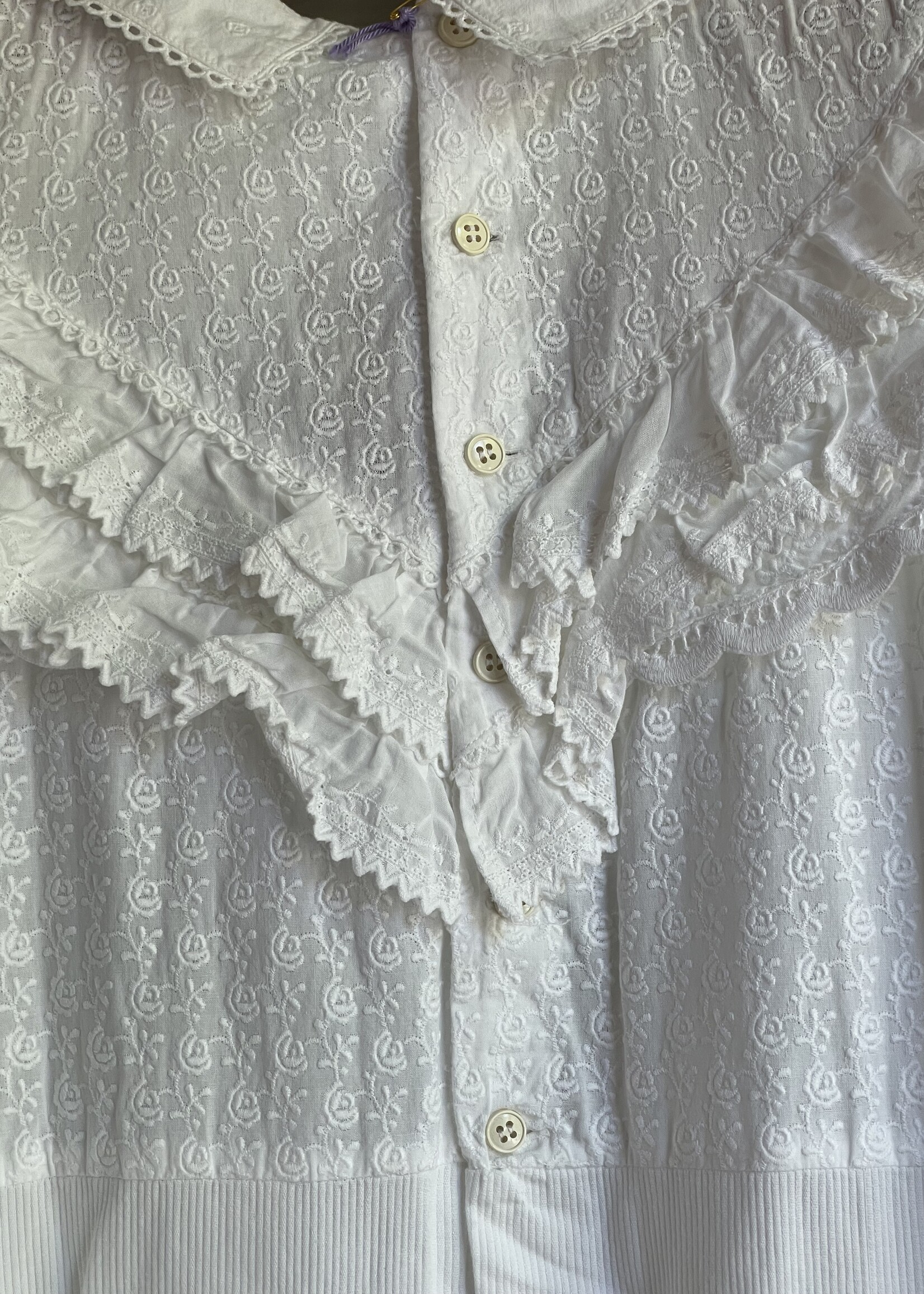 Handmade White Roses Dress 10y