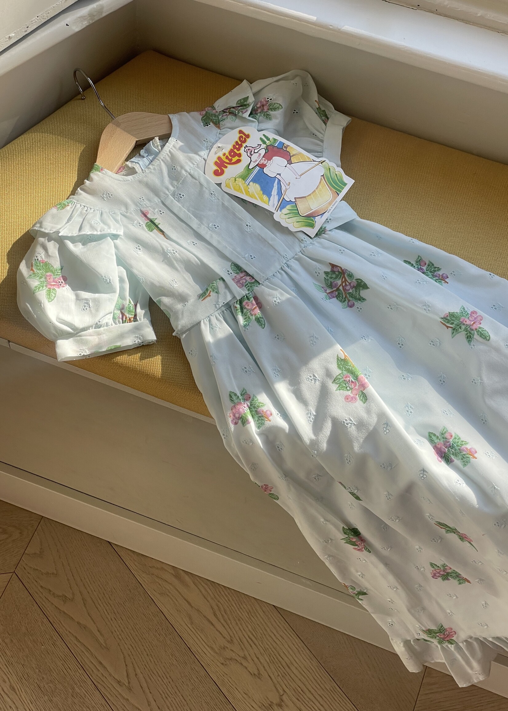 Vintage Light Blue Berry Maxi Dress 5y
