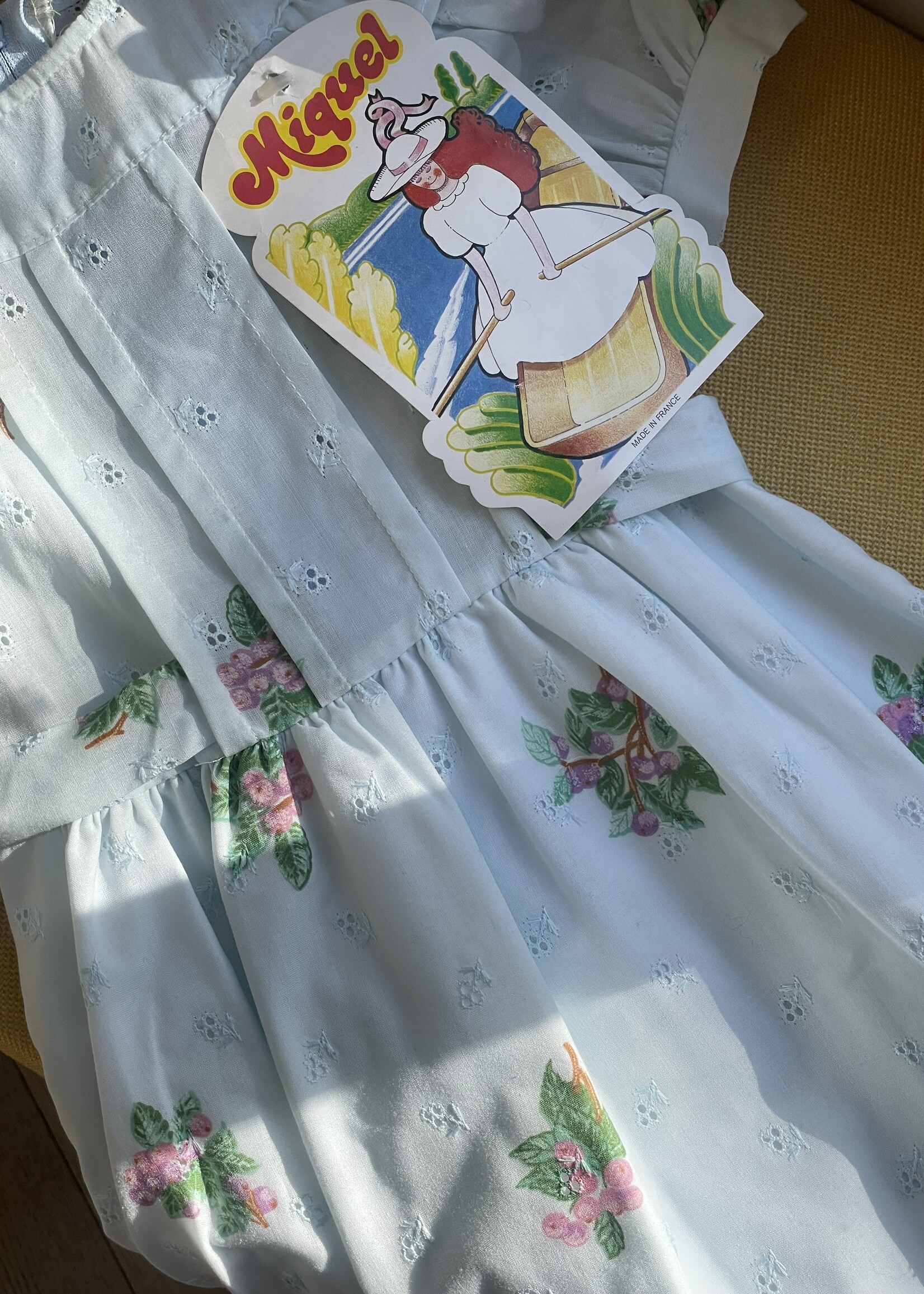 Vintage Light Blue Berry Maxi Dress 4y