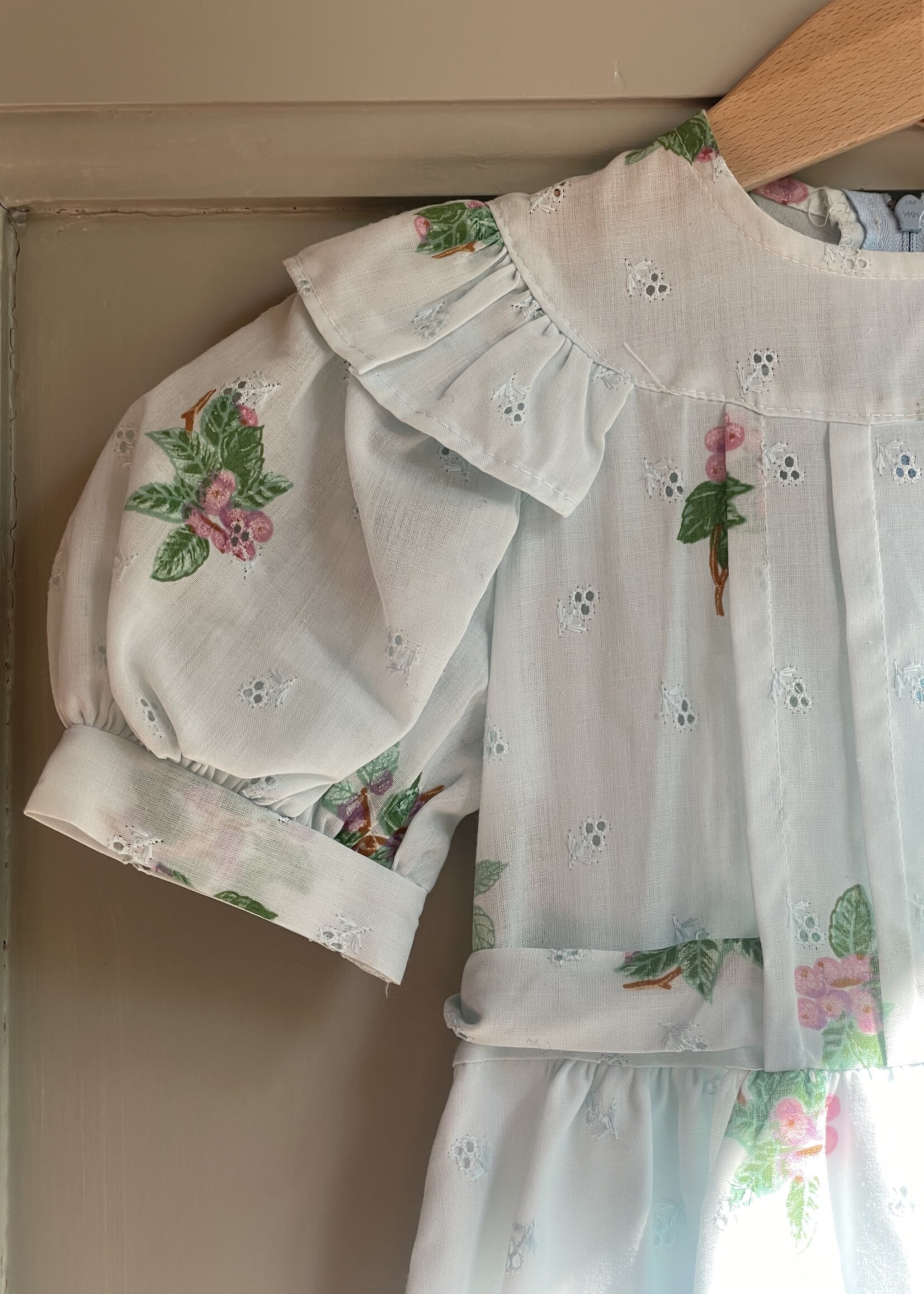 Vintage Light Blue Berry Maxi Dress 4y