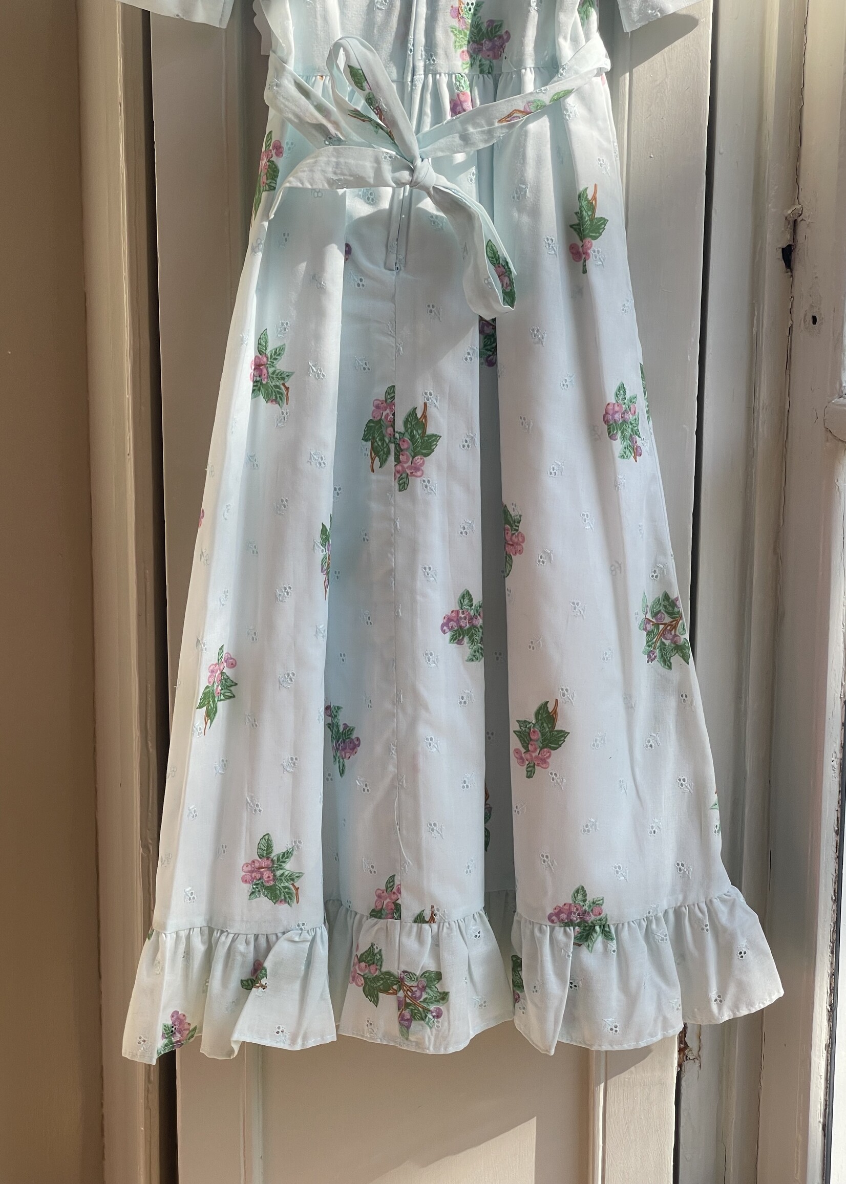 Vintage Light Blue Berry Maxi Dress 4y