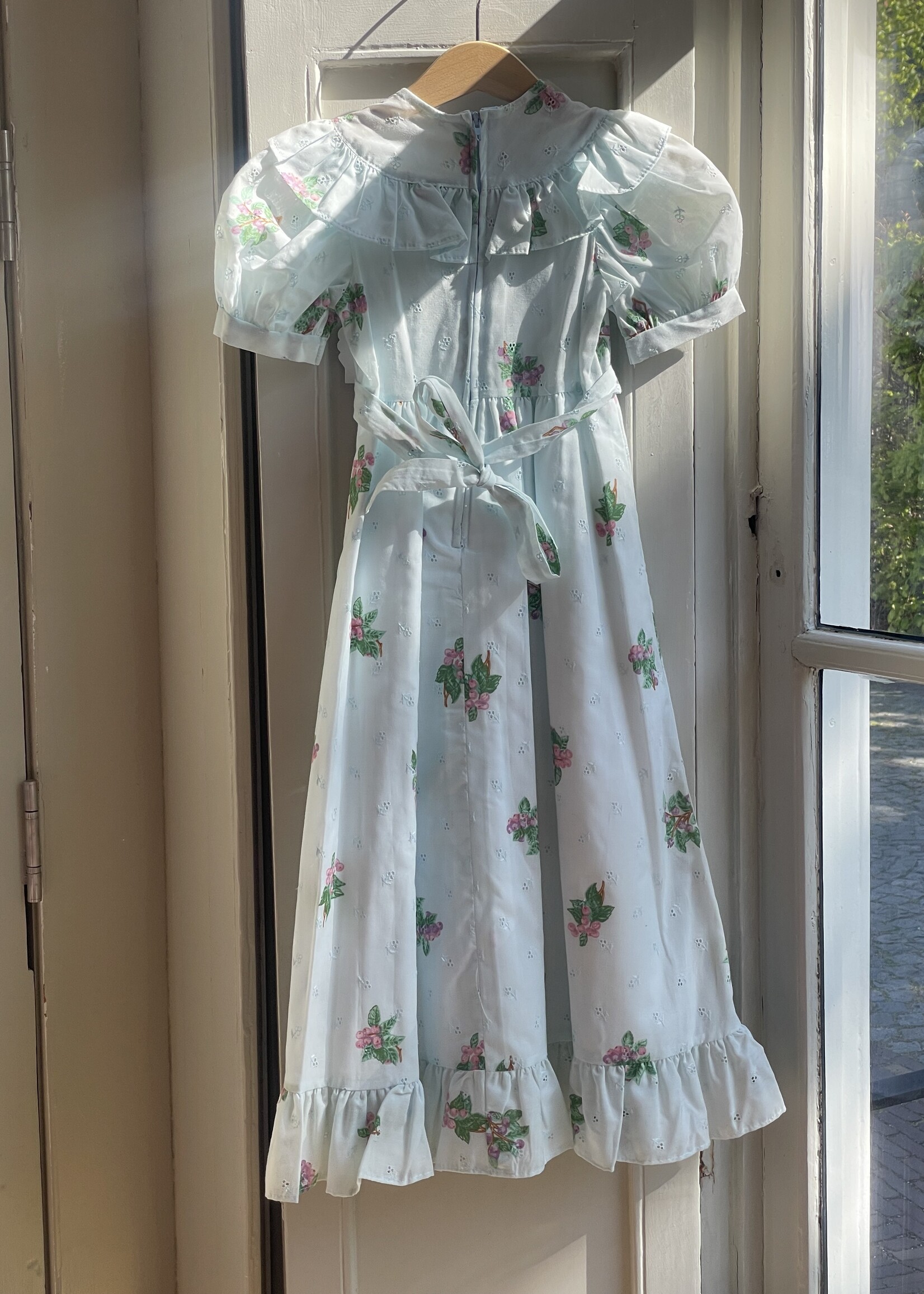 Vintage Light Blue Berry Maxi Dress 4y