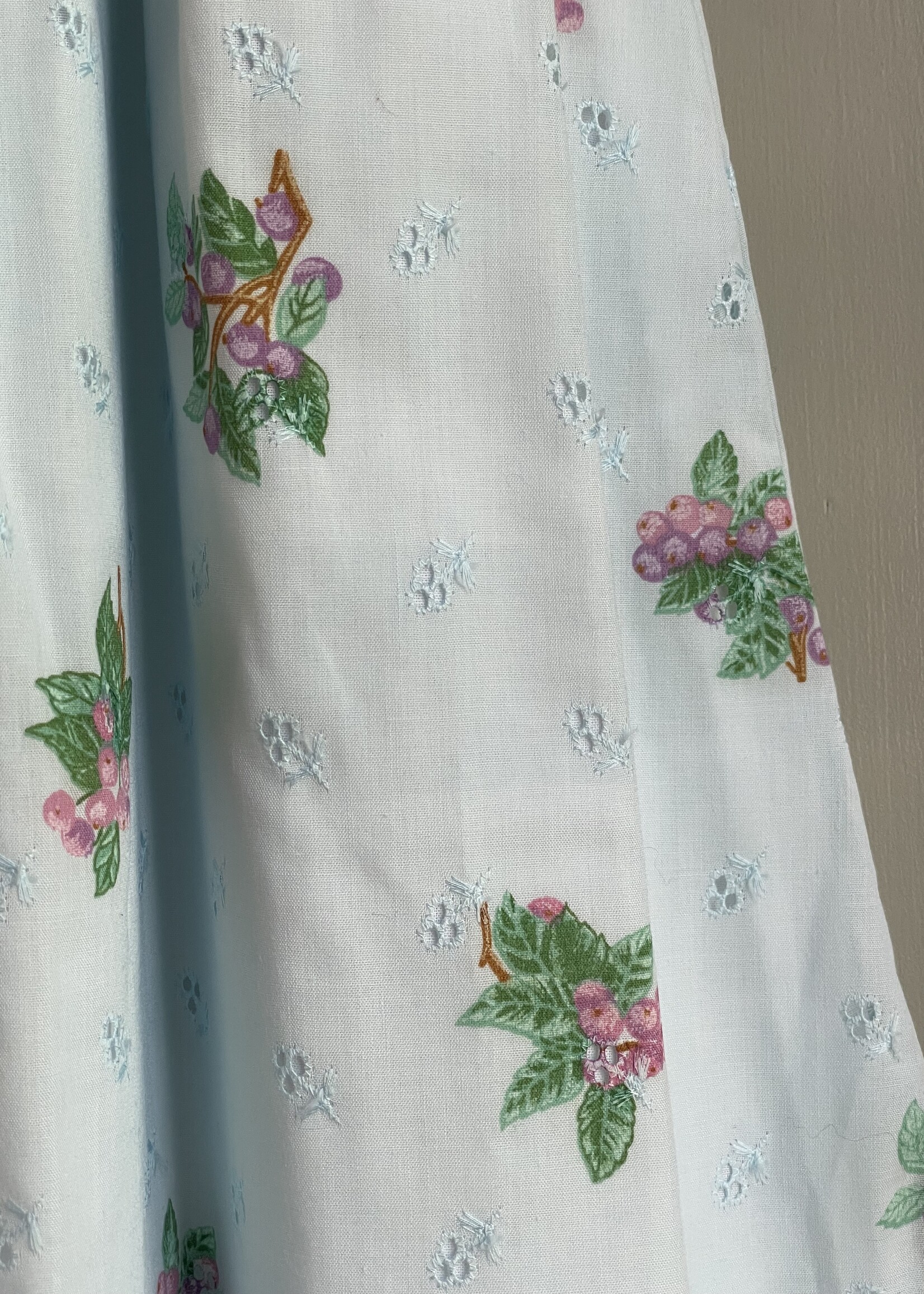 Vintage Light Blue Berry Maxi Dress 4y