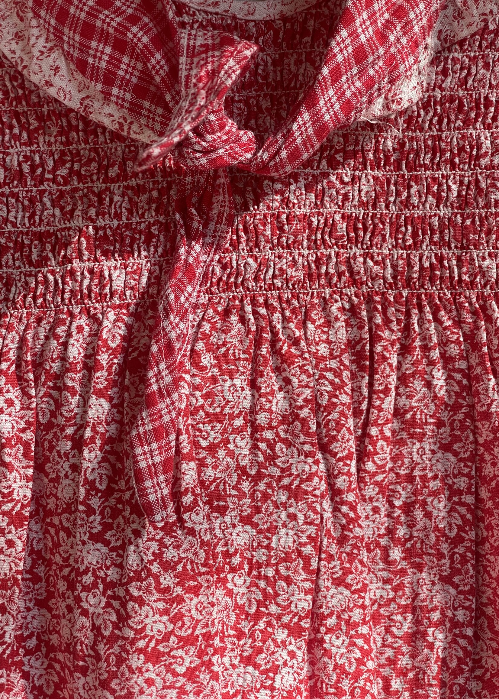 Vintage Red Floral Sailor Dress 4-5y