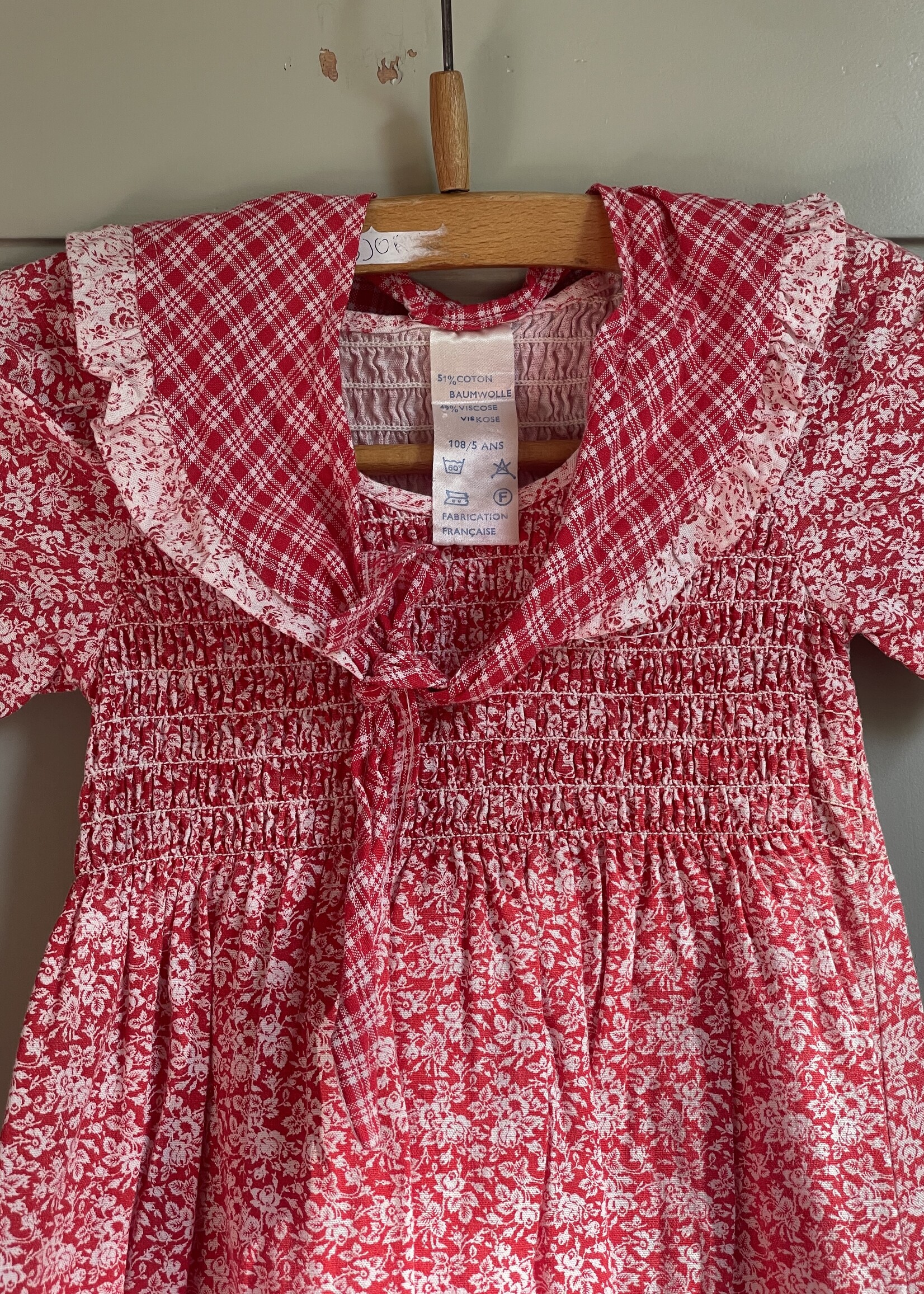Vintage Red Floral Sailor Dress 18-24m