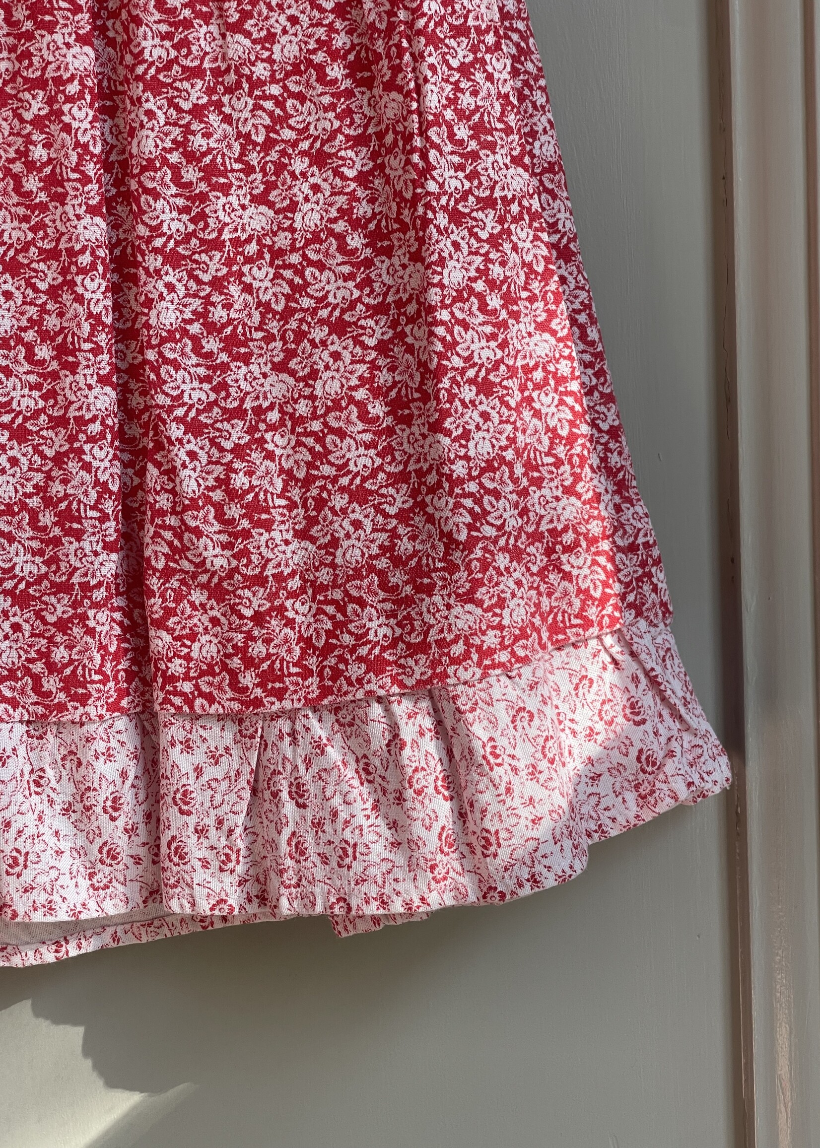 Vintage Red Floral Sailor Dress 18-24m