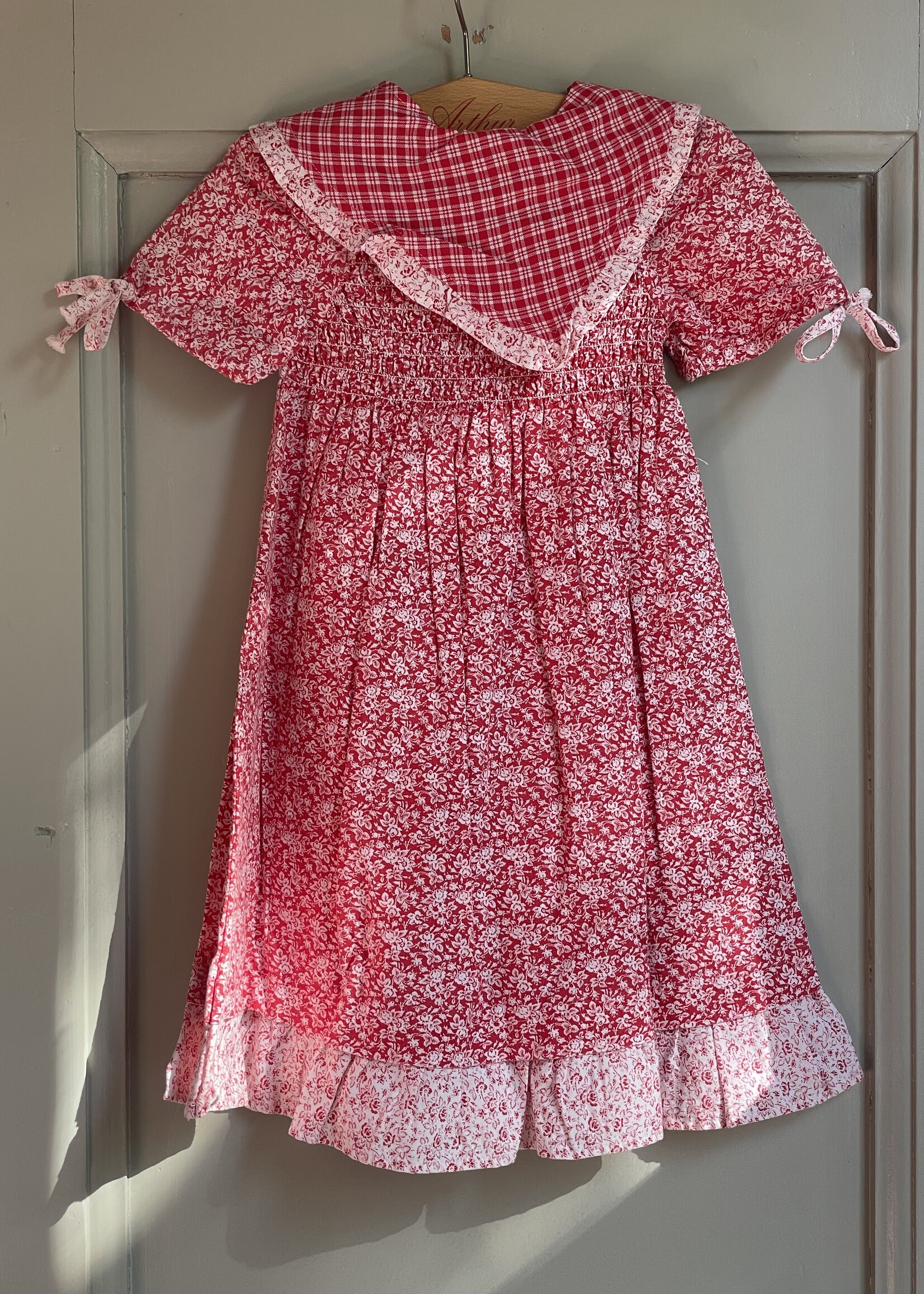 Vintage Red Floral Sailor Dress 18-24m