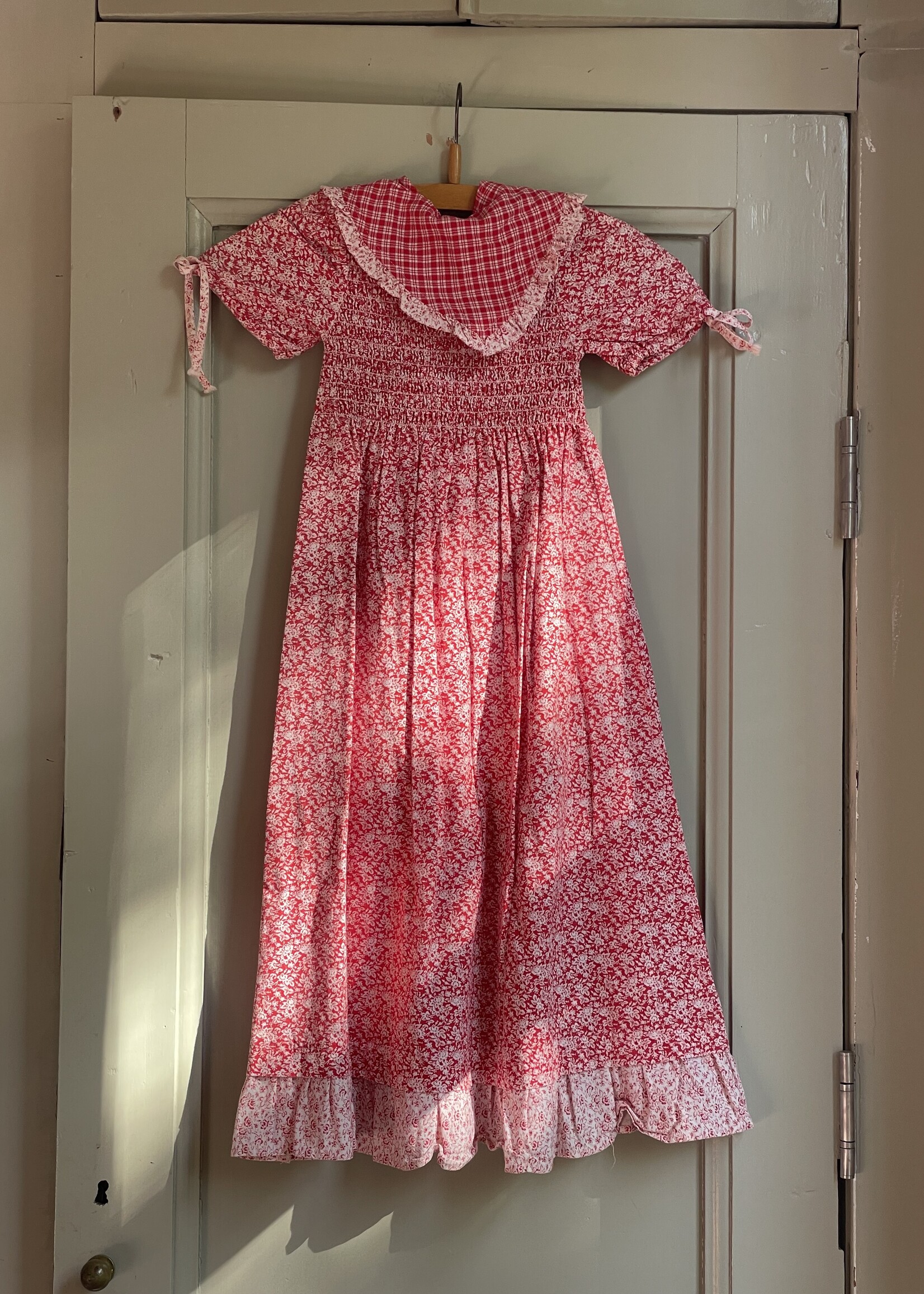 Vintage Red Floral Sailor Dress 4-5y