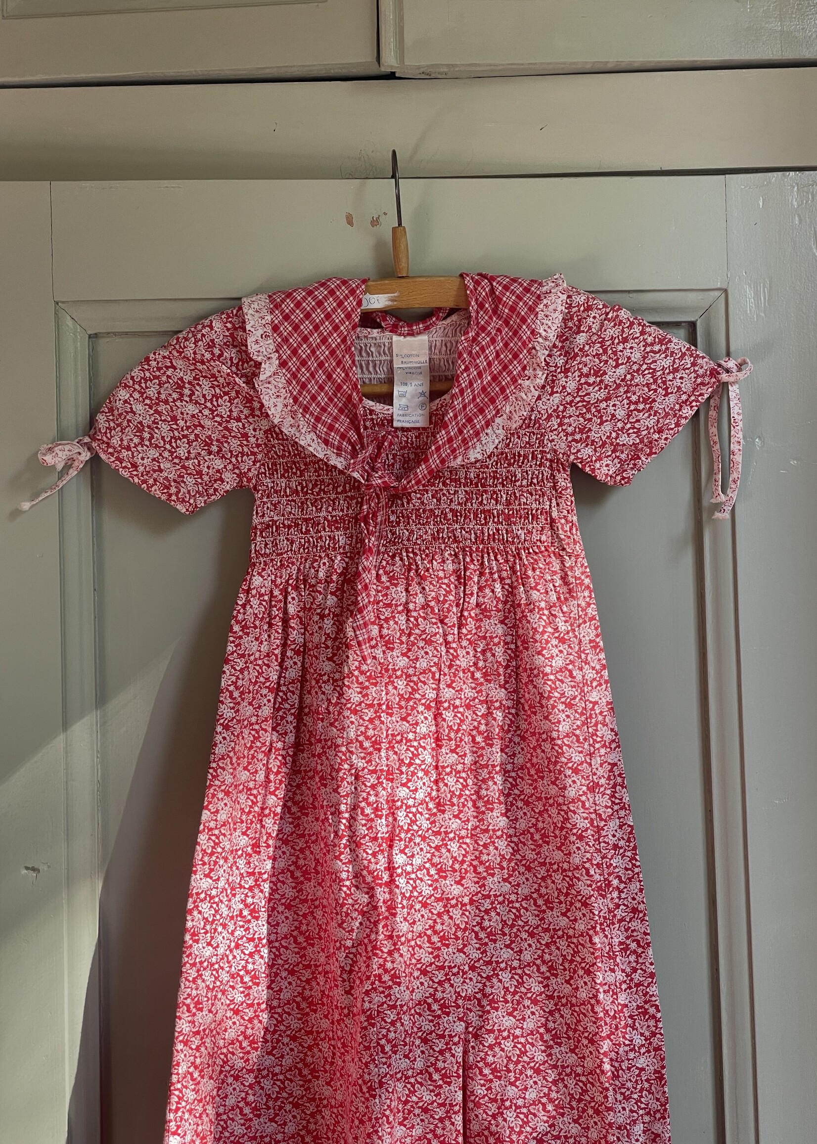 Vintage Red Floral Sailor Dress 4-5y