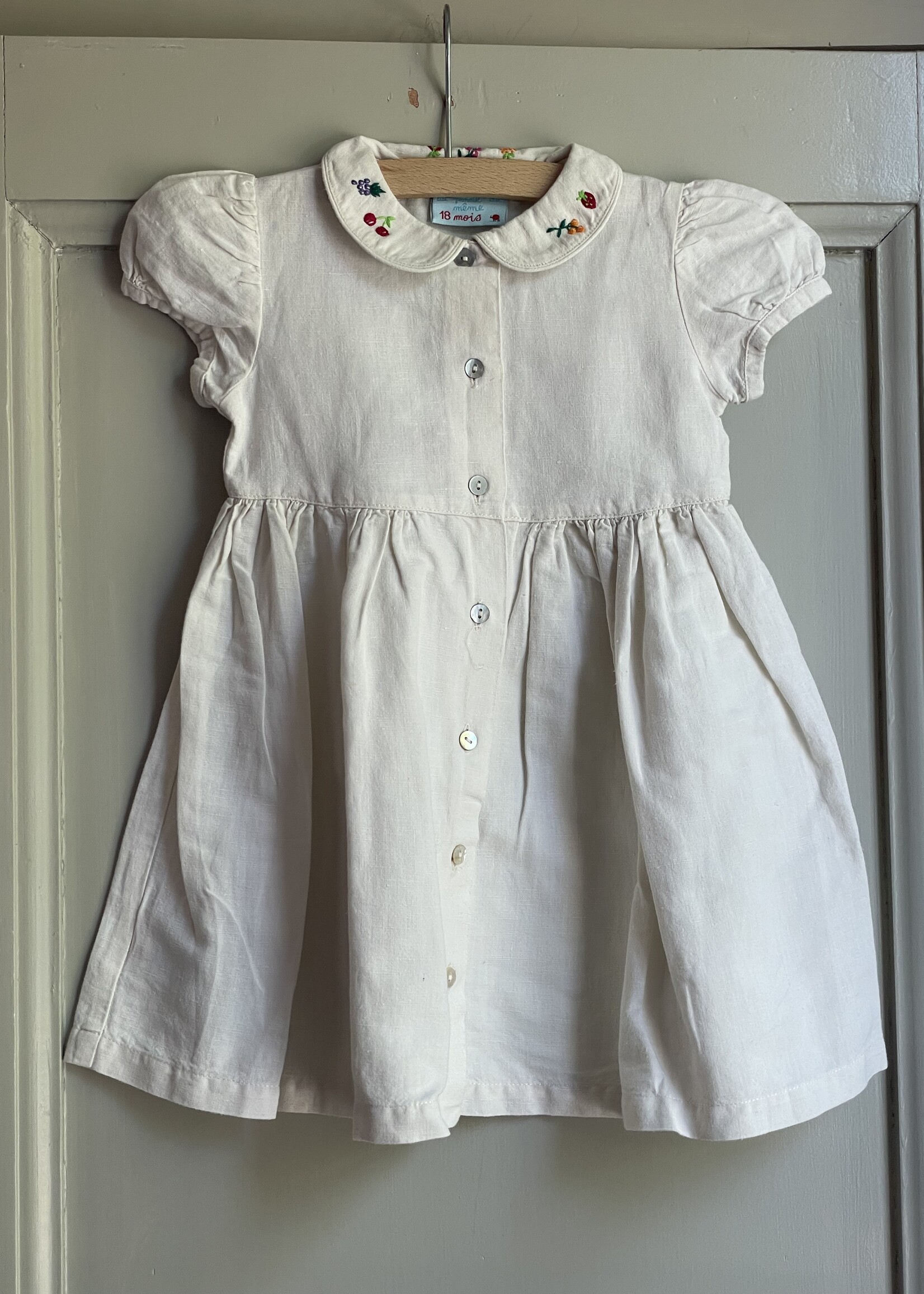 Vintage Fruity Linen Dress 18m