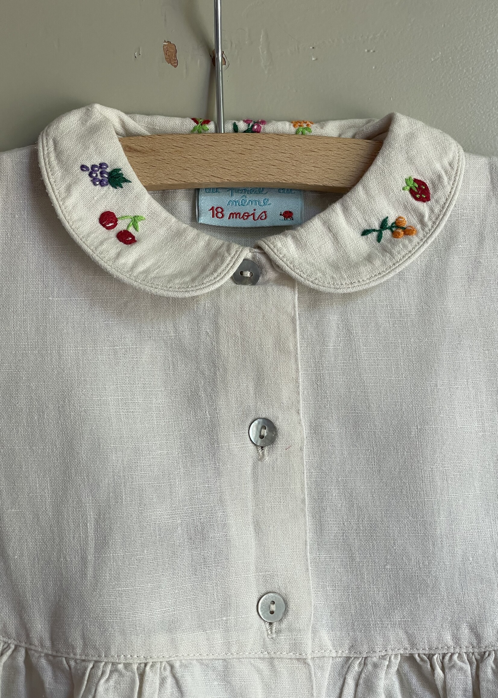 Vintage Fruity Linen Dress 18m