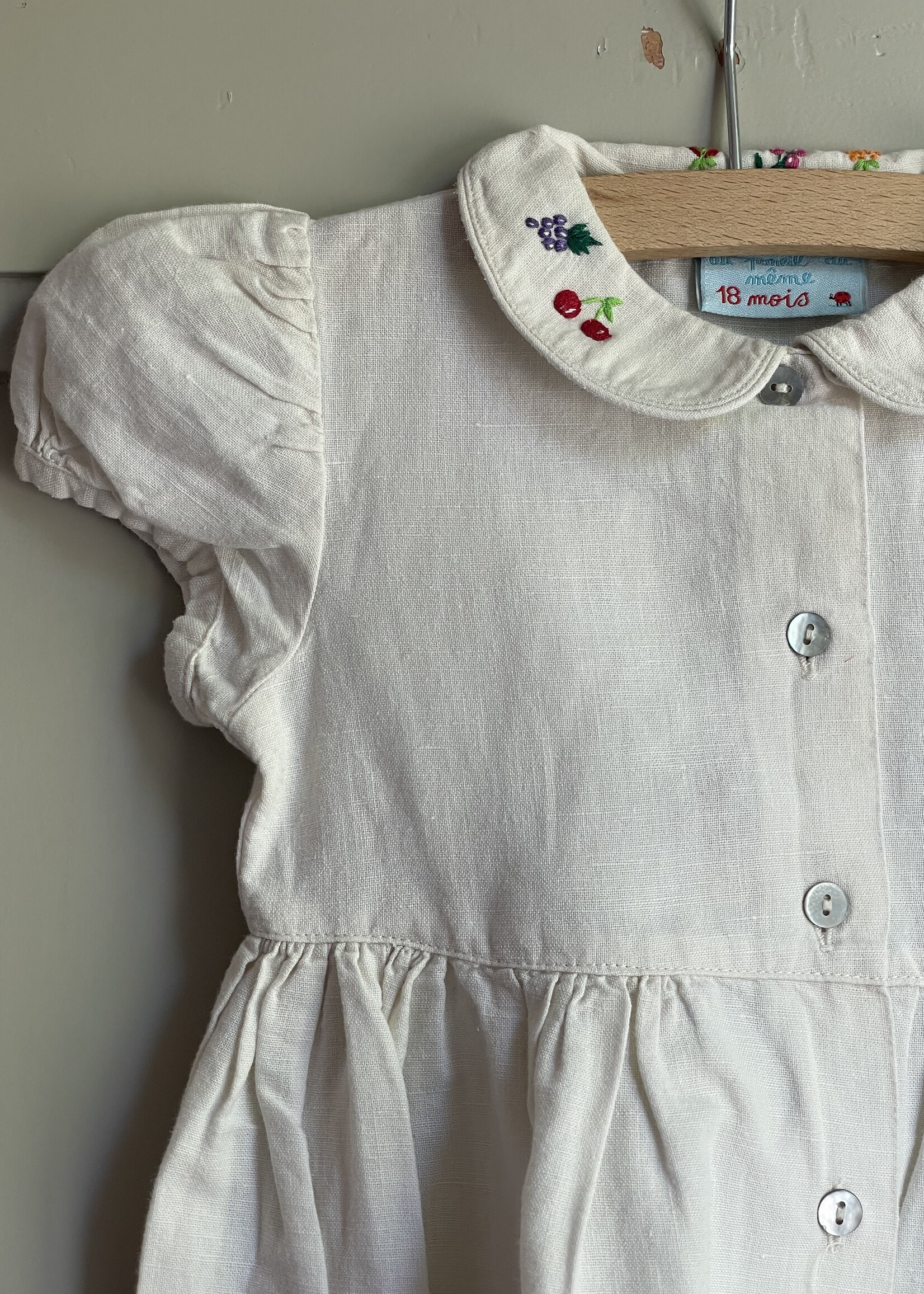 Vintage Fruity Linen Dress 18m