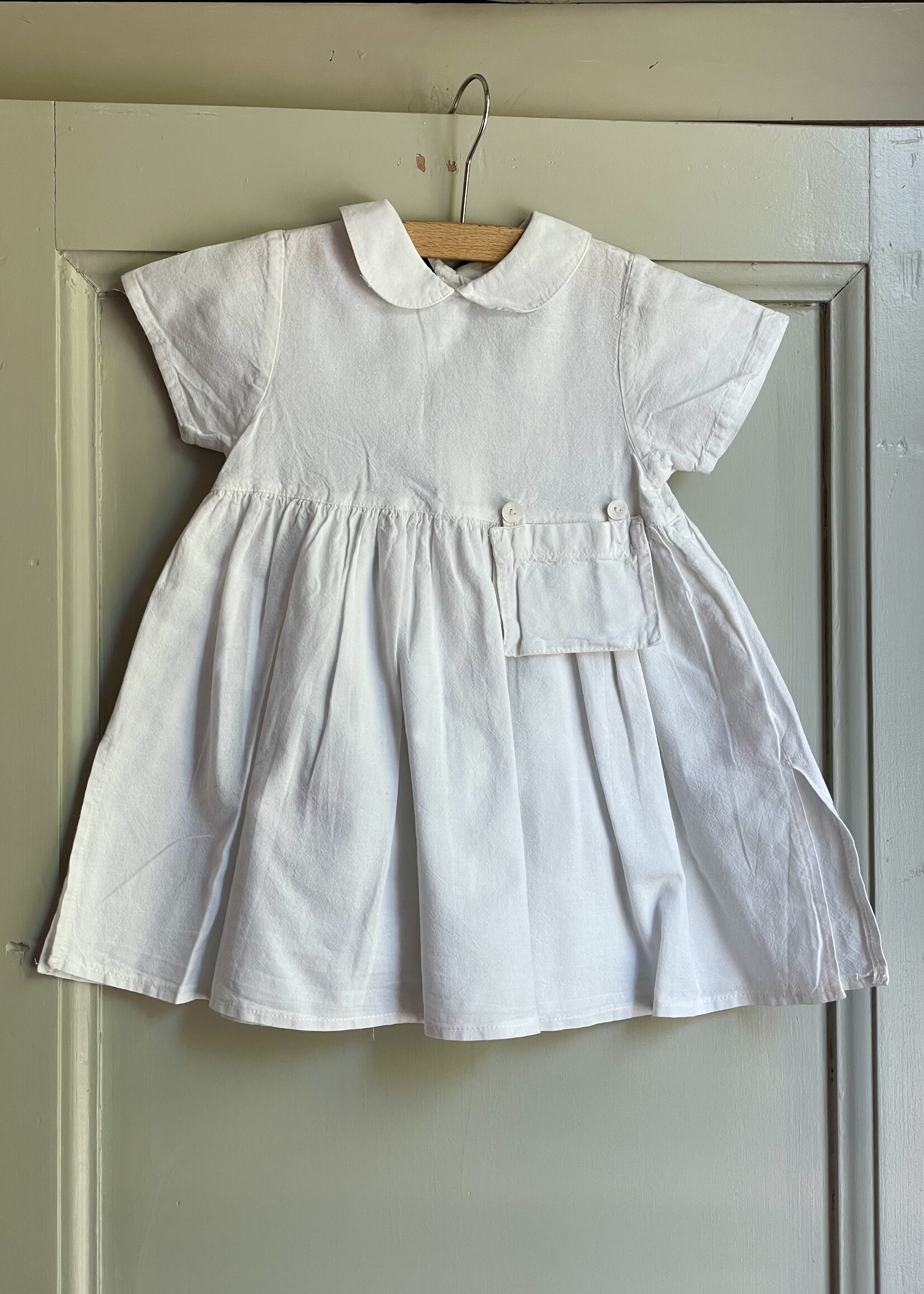 Vintage White Linen Dress 12-18m