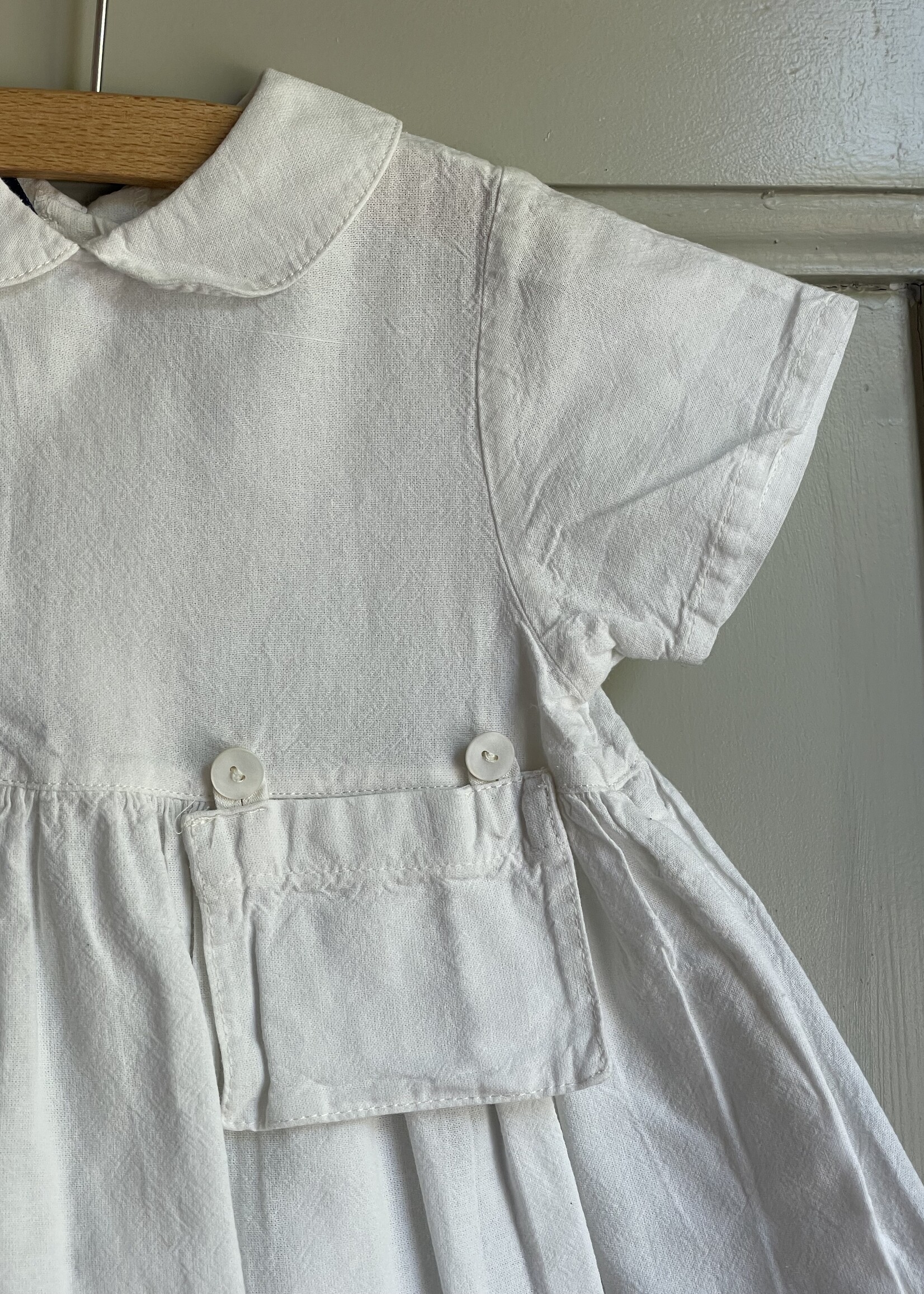 Vintage White Linen Dress 12-18m