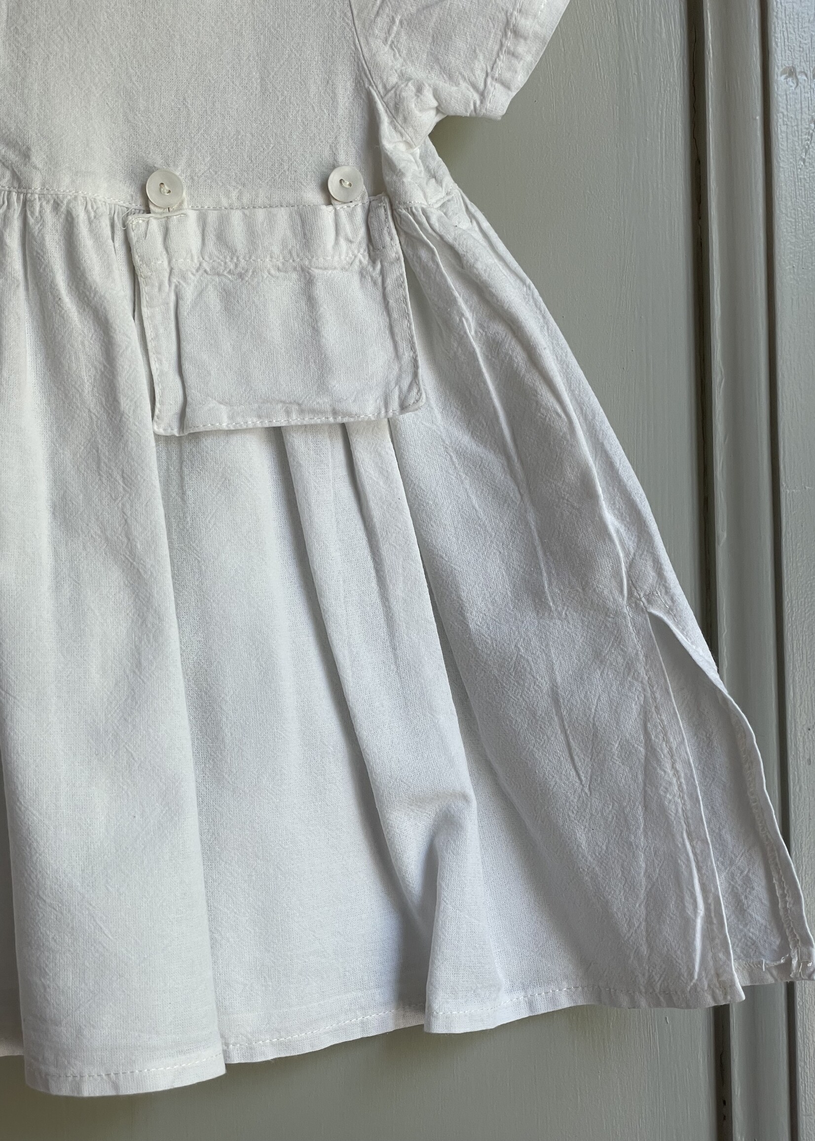 Vintage White Linen Dress 12-18m