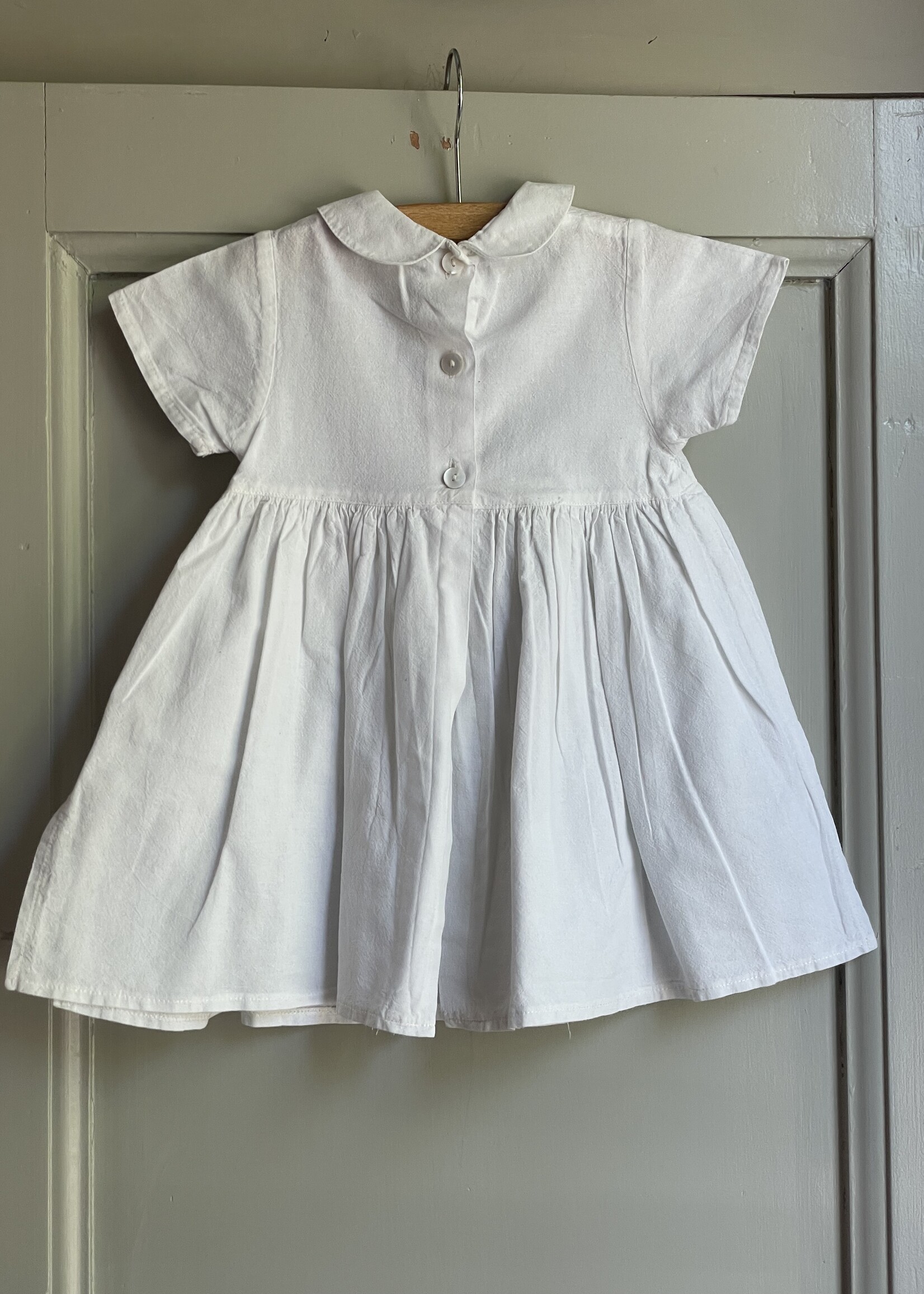 Vintage White Linen Dress 12-18m