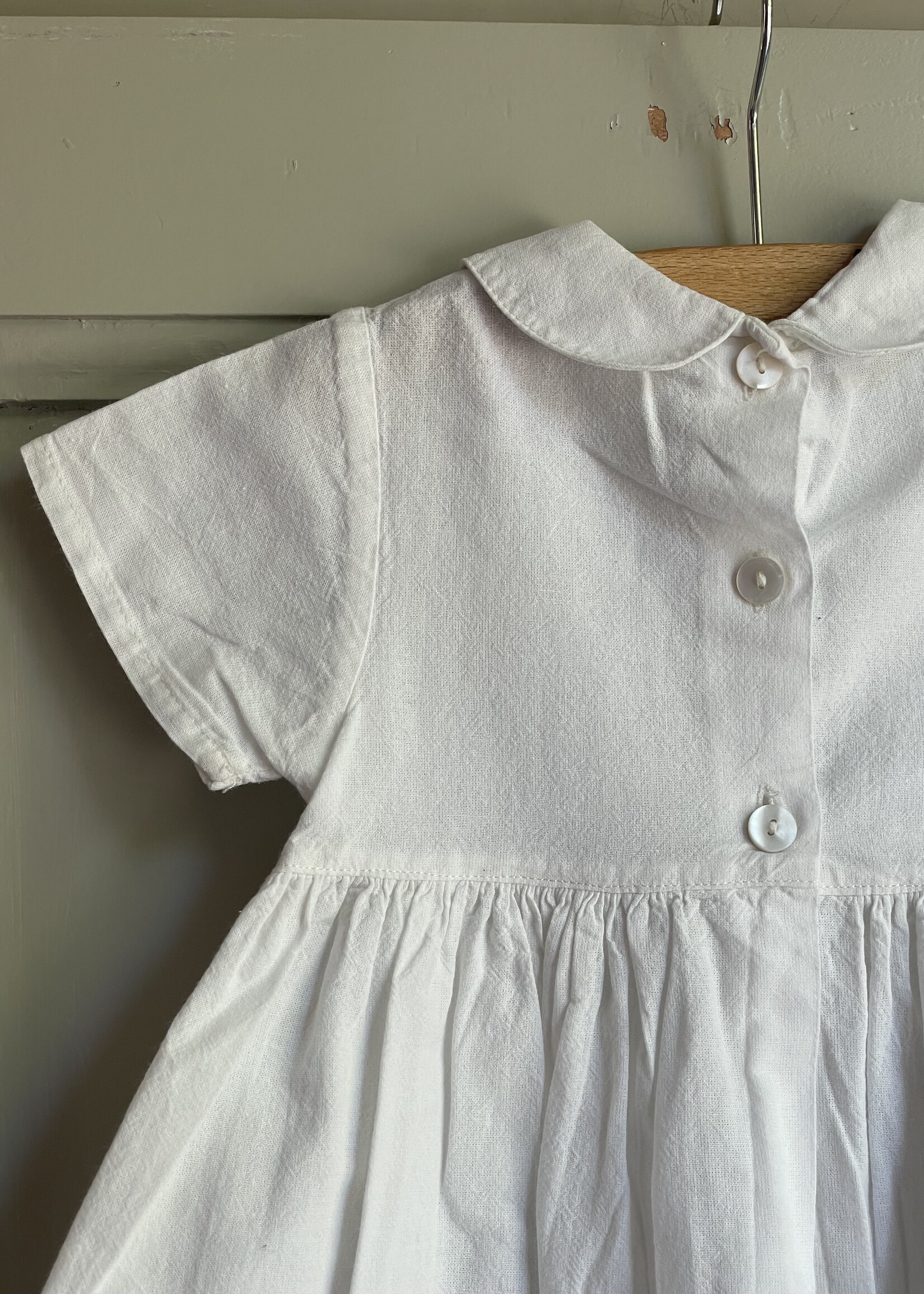 Vintage White Linen Dress 12-18m