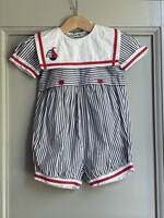 Vintage Striped Sailor Playsuit 9m