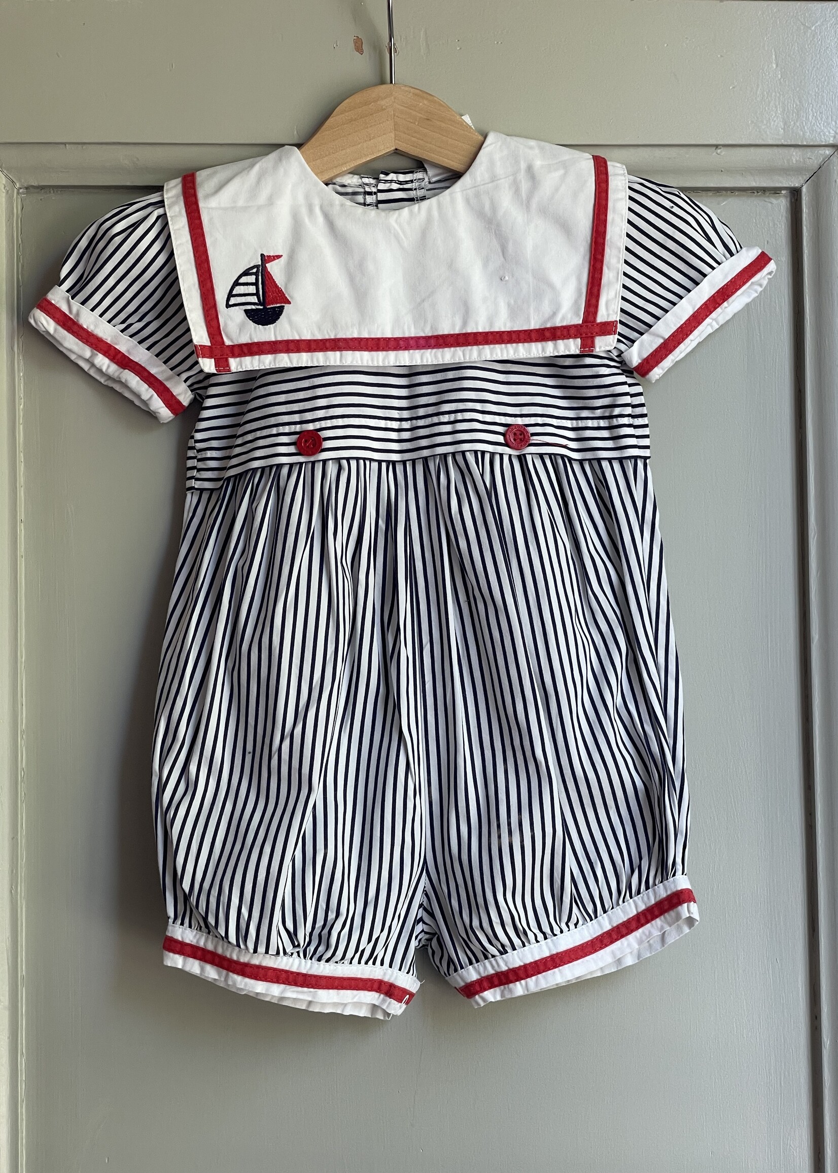 Vintage Striped Sailor Playsuit 9m