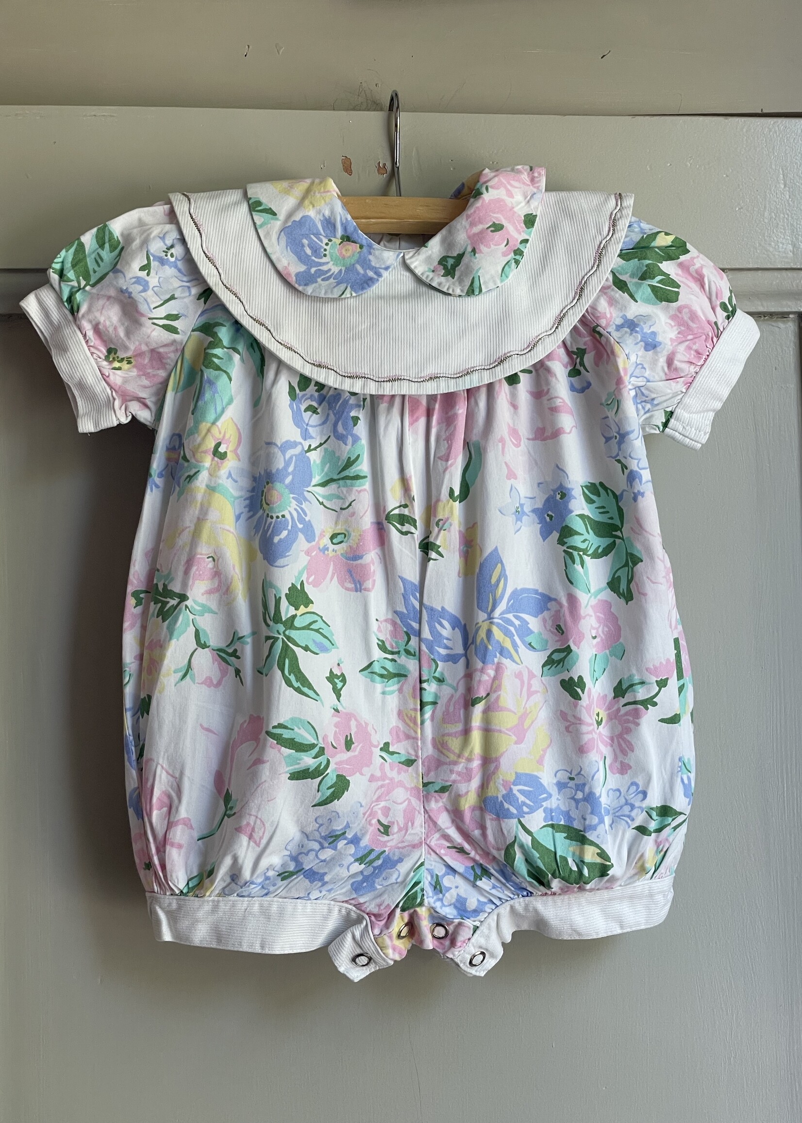 Vintage Floral Puffy Playsuit 3-6m