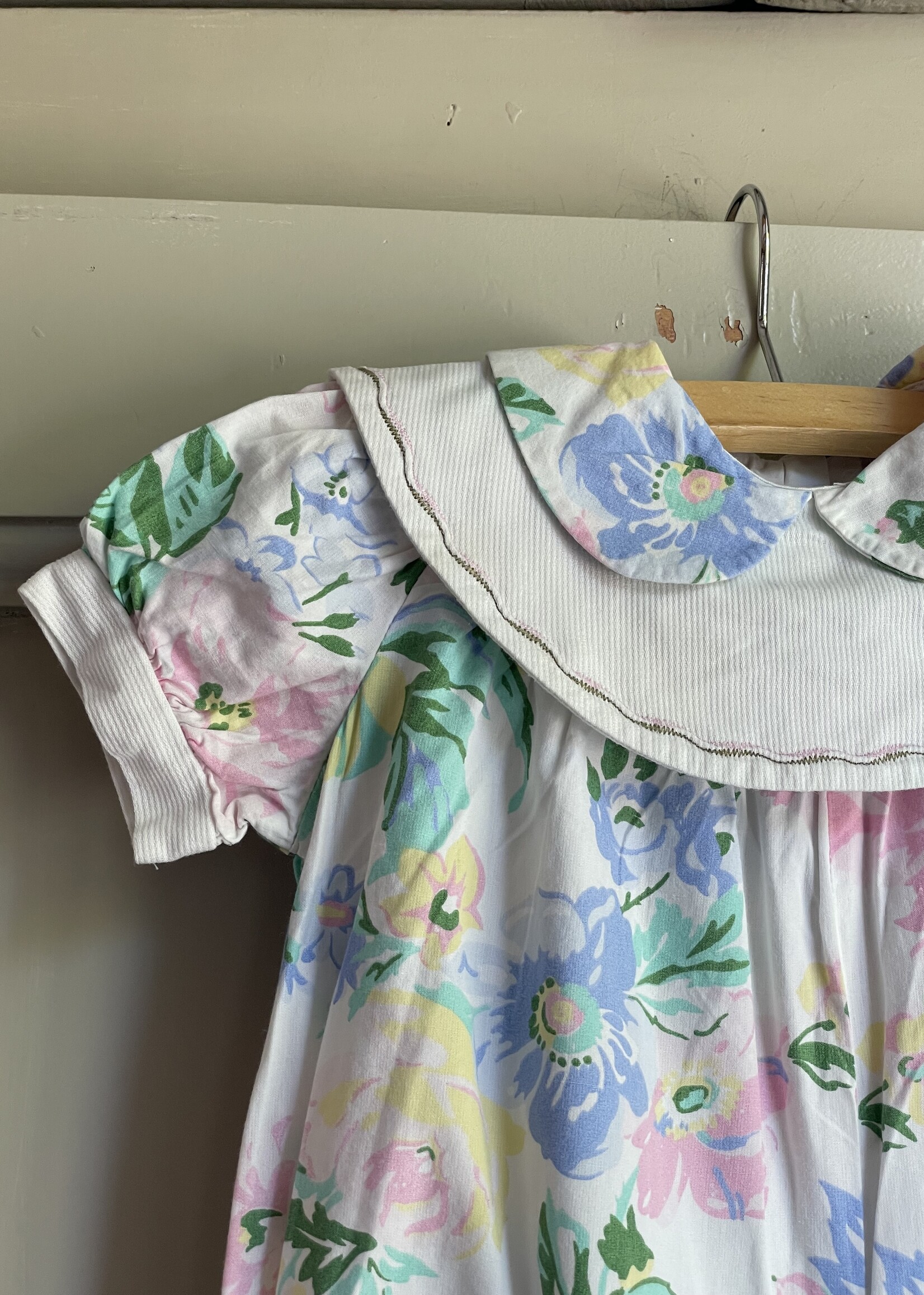 Vintage Floral Puffy Playsuit 3-6m