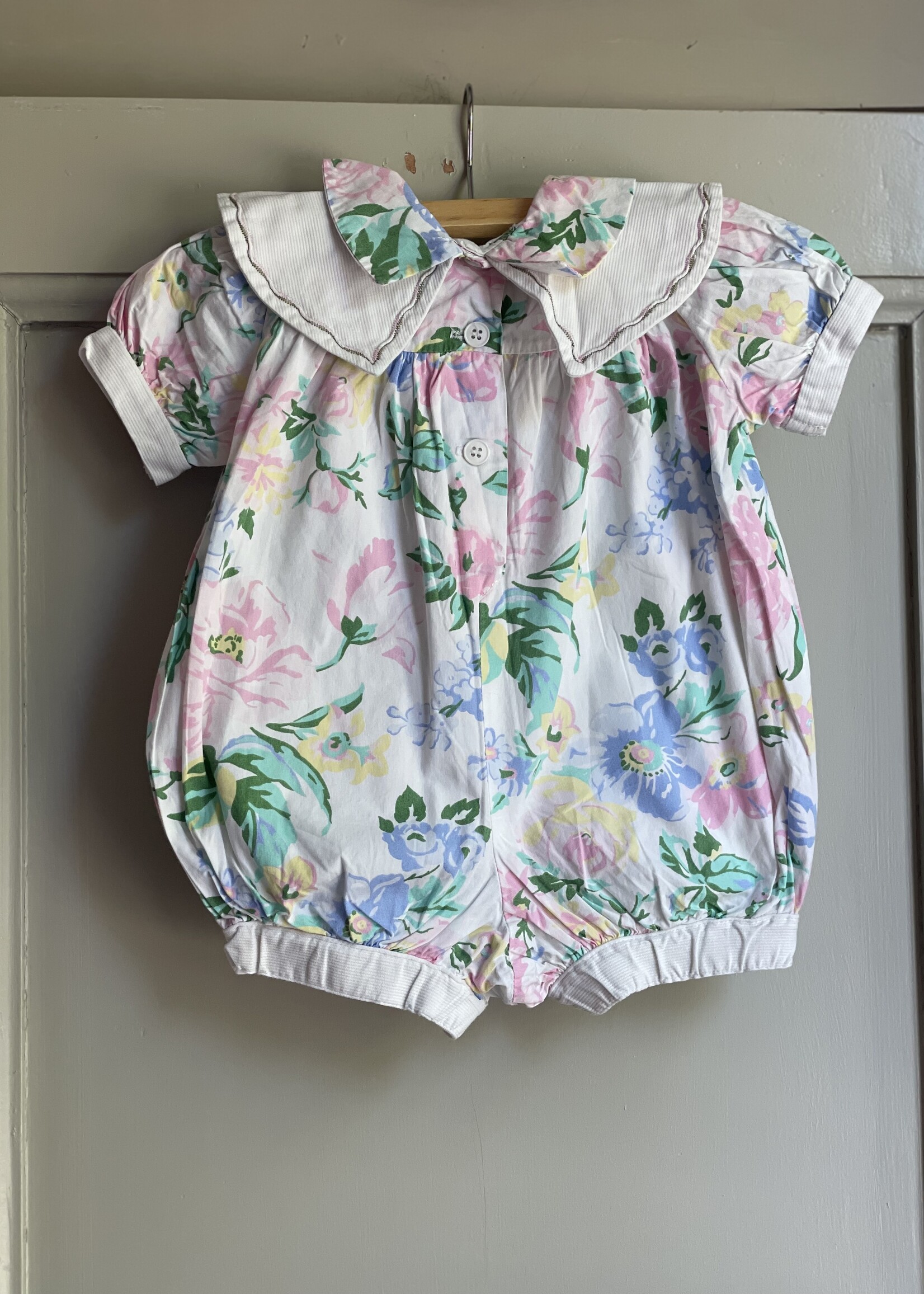 Vintage Floral Puffy Playsuit 3-6m