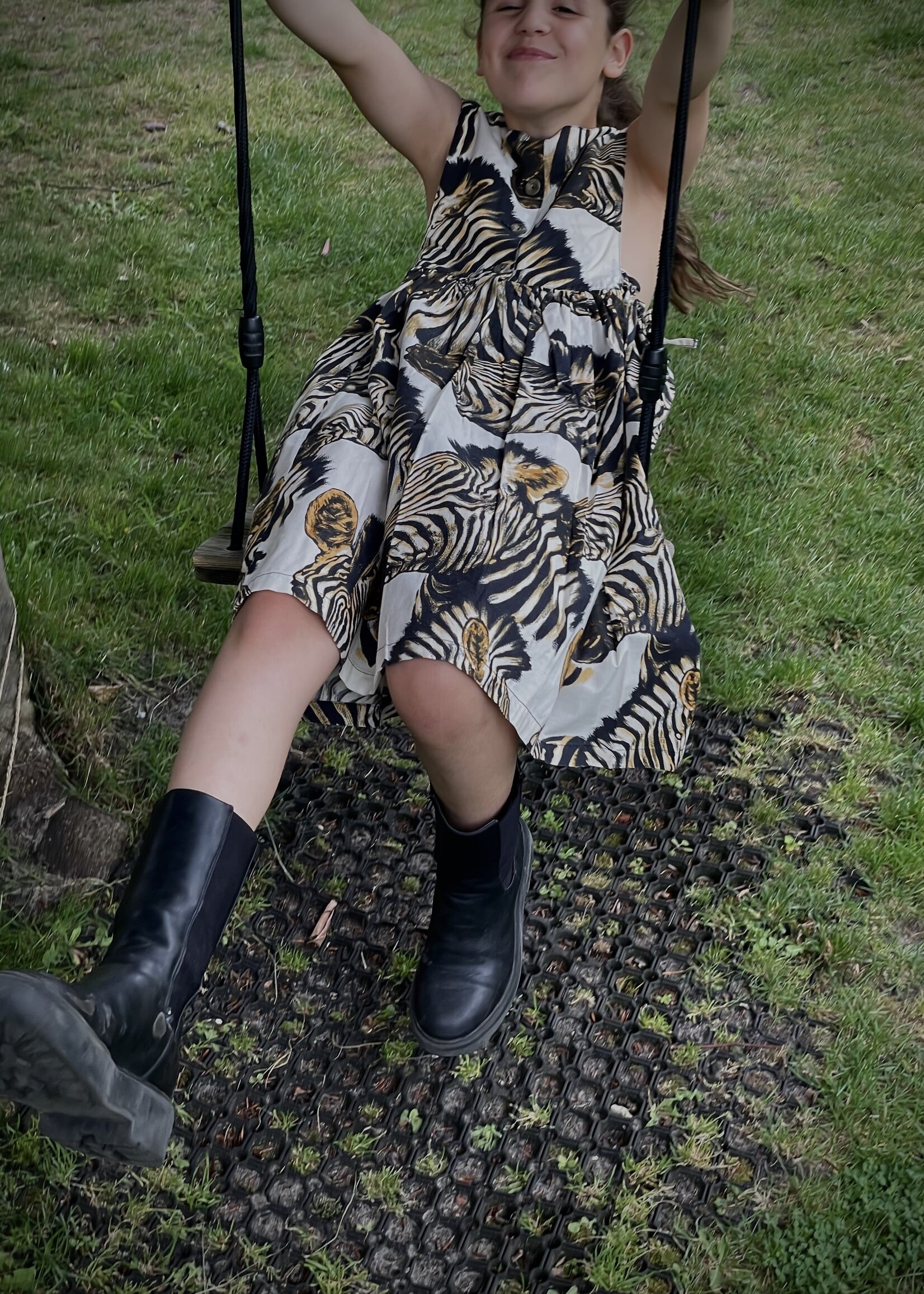 Vintage Zebra Summer Dress 8-10y