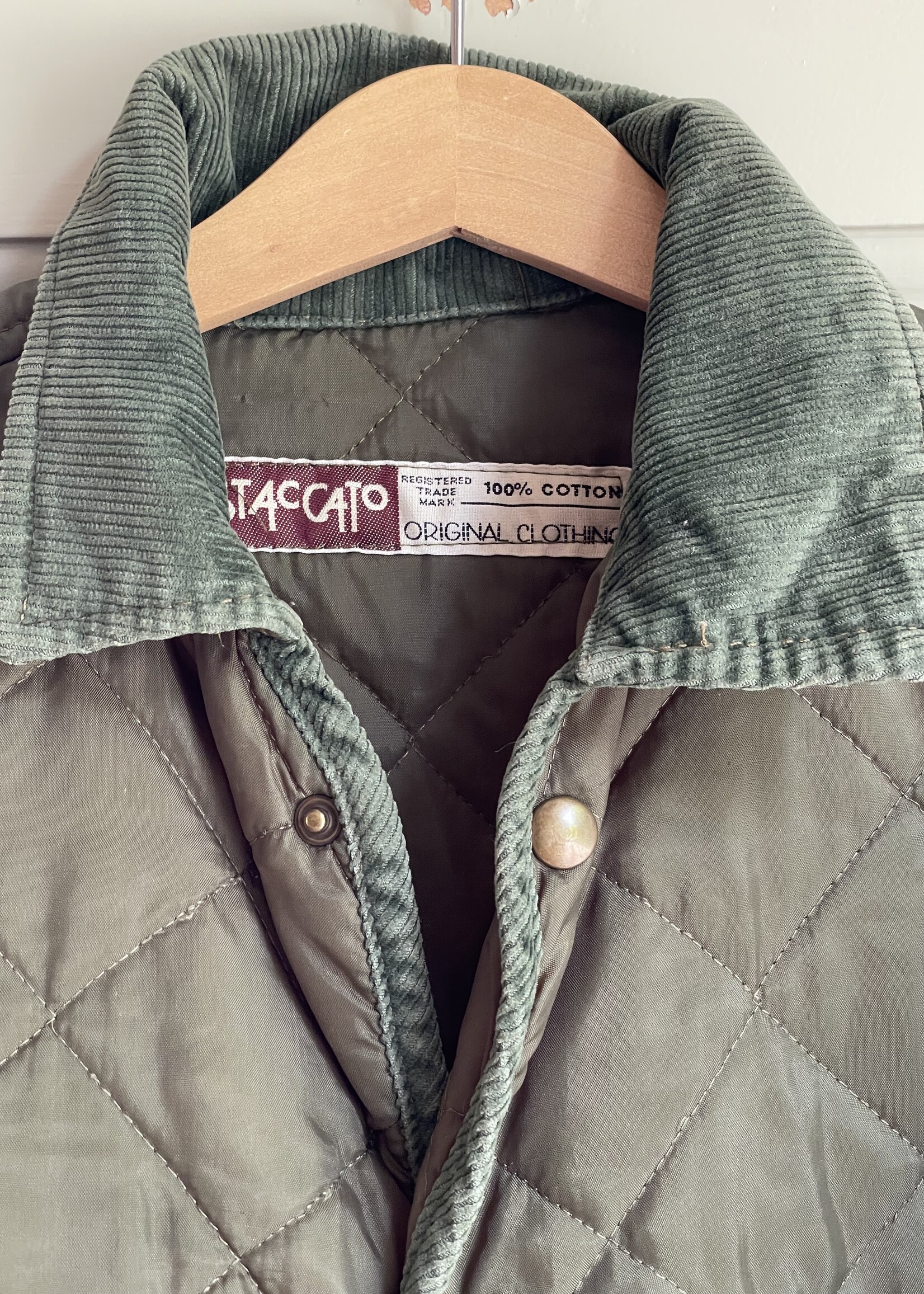 Vintage Green Light Quilted Jacket 10y