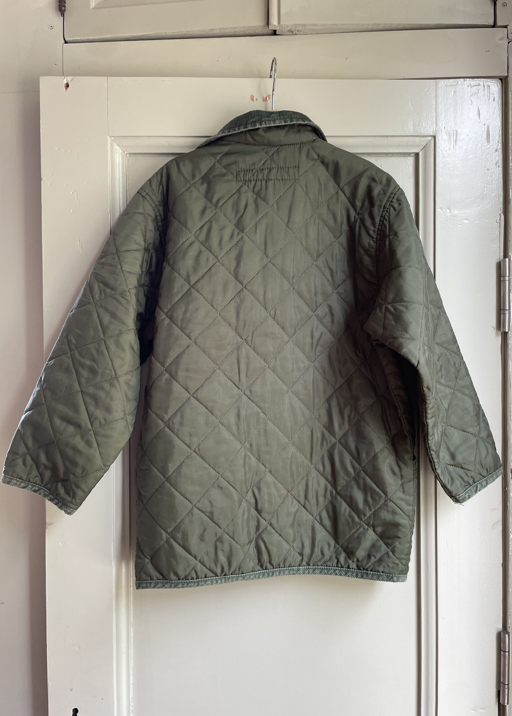 Vintage Green Light Quilted Jacket 10y