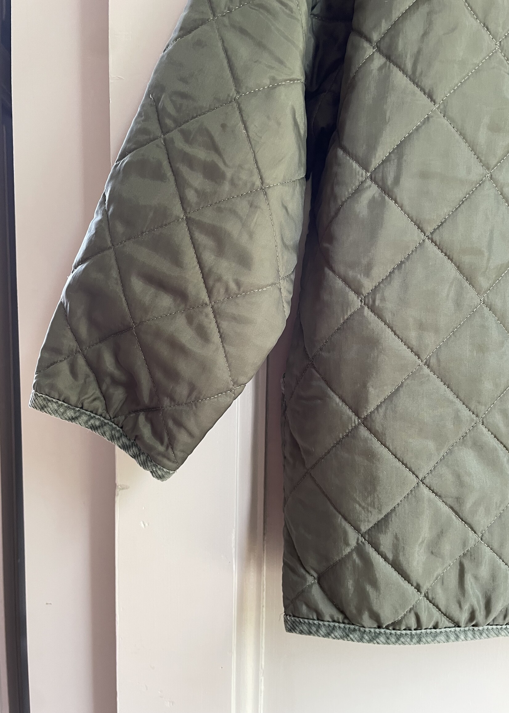 Vintage Green Light Quilted Jacket 10y