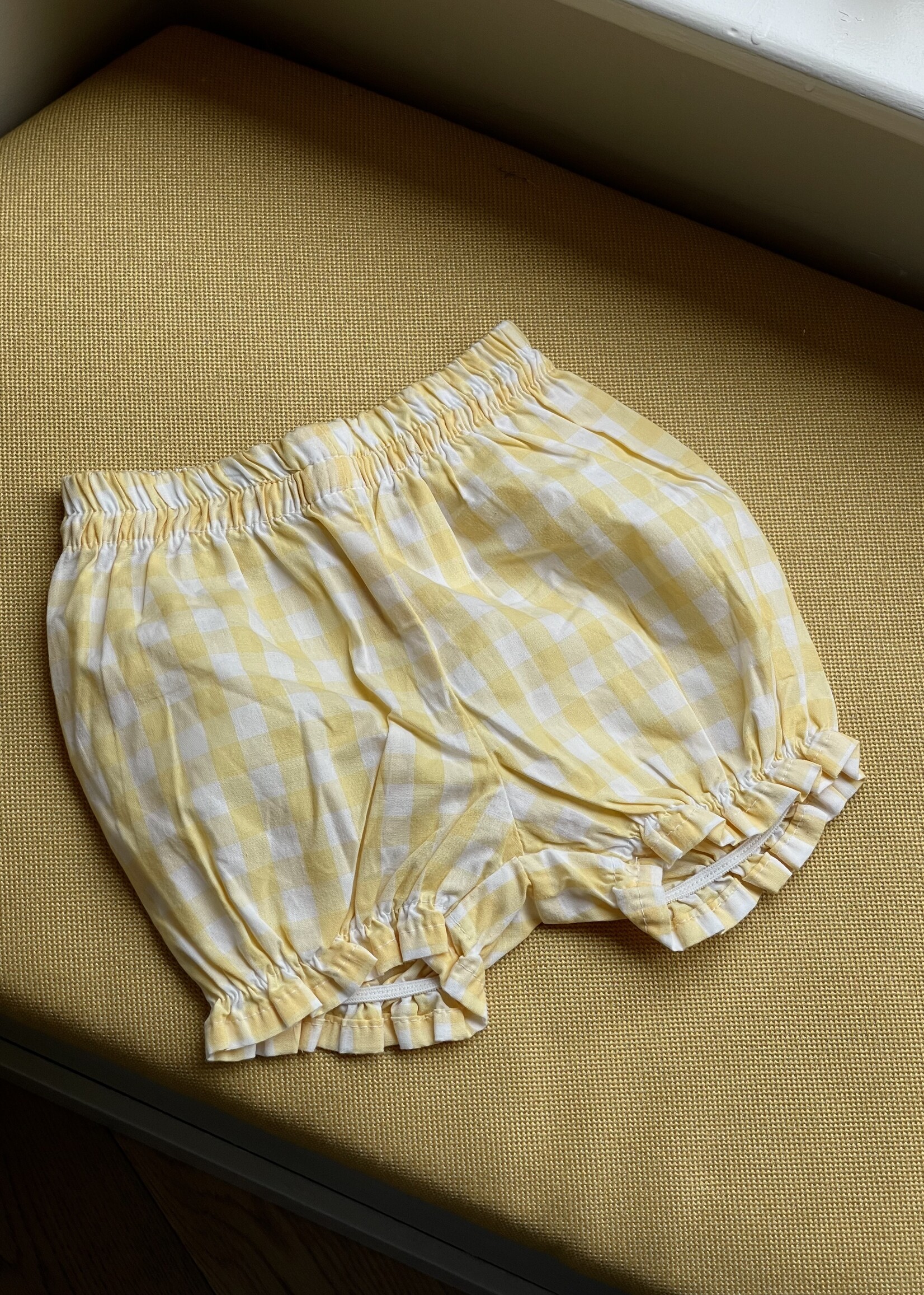 Vintage Yellow Gingham Bloomer 3-6m