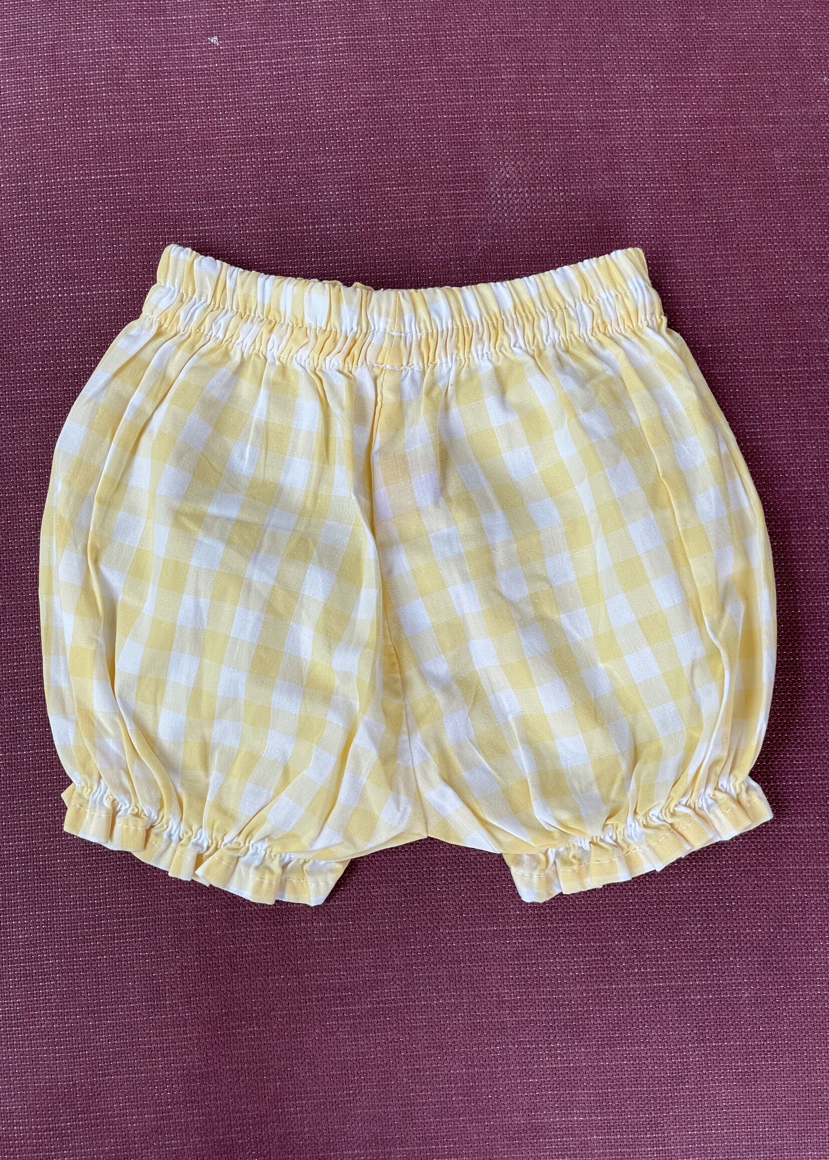 Vintage Yellow Gingham Bloomer 3-6m