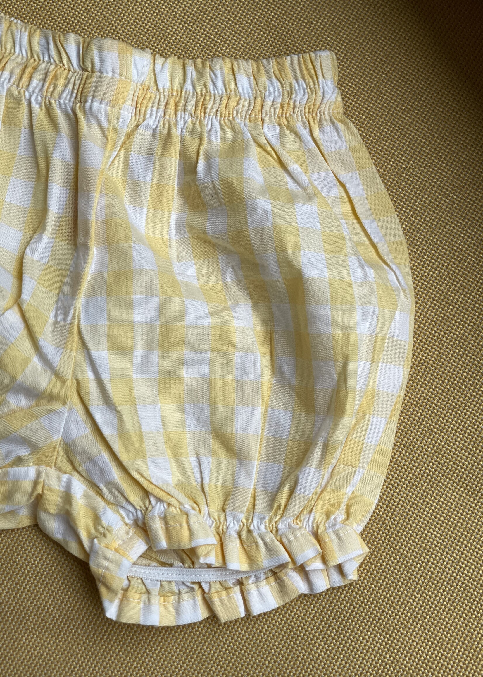 Vintage Yellow Gingham Bloomer 3-6m