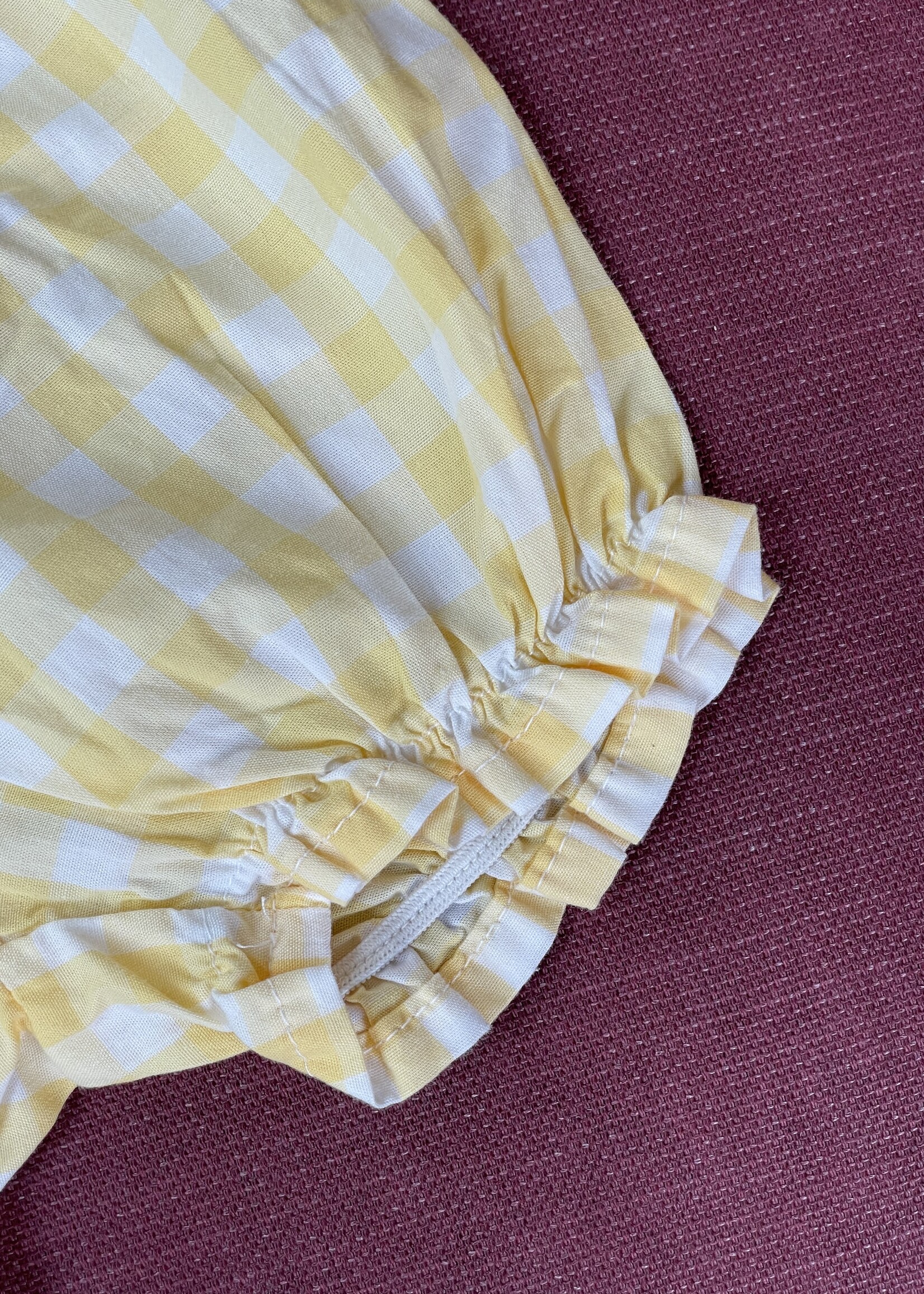 Vintage Yellow Gingham Bloomer 3-6m