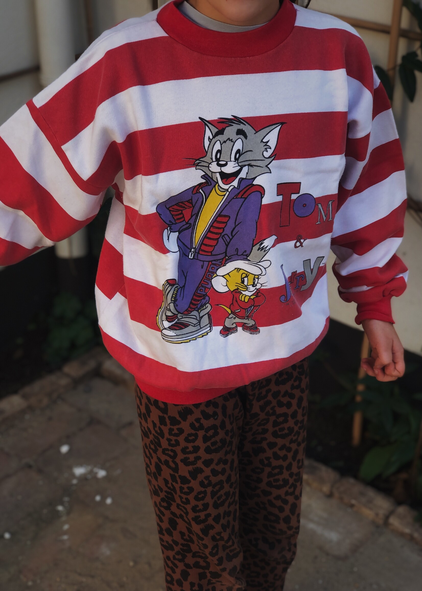 Vintage Striped Tom & Jerry Sweater 10y
