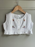 Vintage Frilly White Cropped Top 18-24m