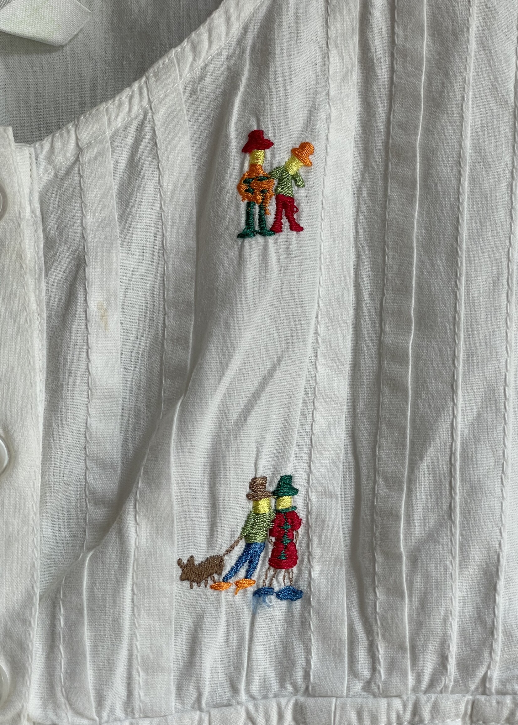 Vintage Frilly White Cropped Top 18-24m