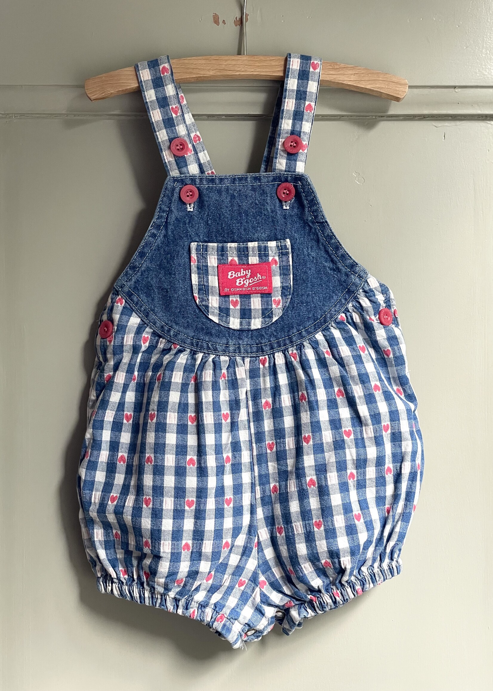 OshKosh Gingham Hearts Bloomer 18m