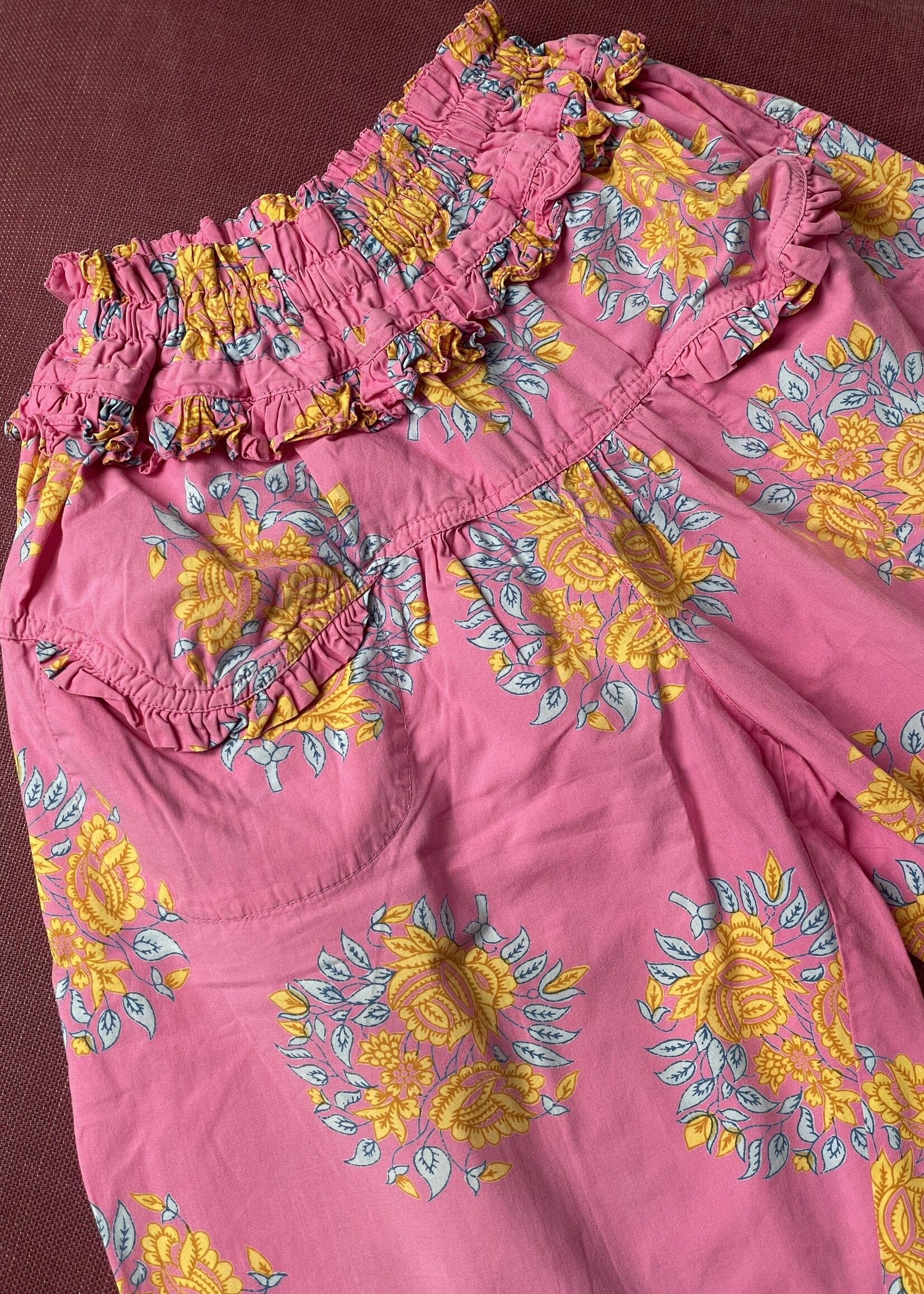 Oilily Pink Floral Puffy Pants 6y