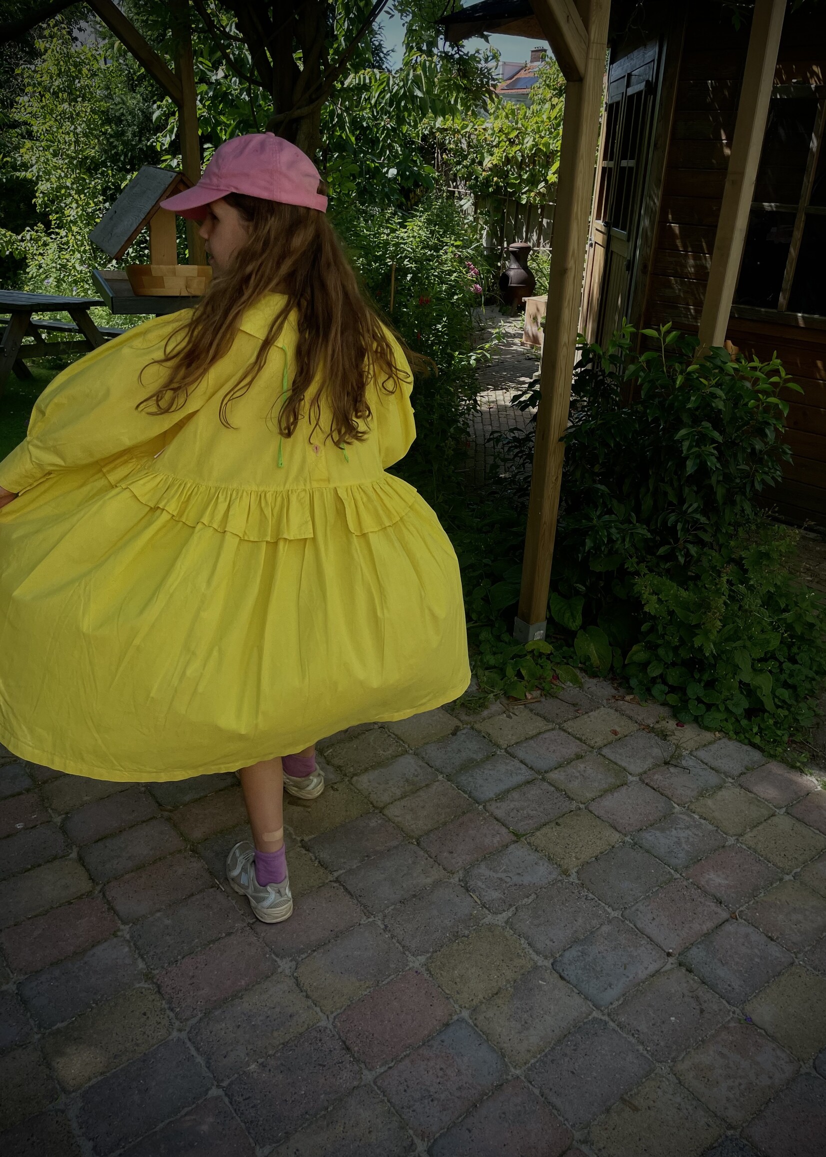 K'neeltje Bright Yellow Frilly Dress 10y
