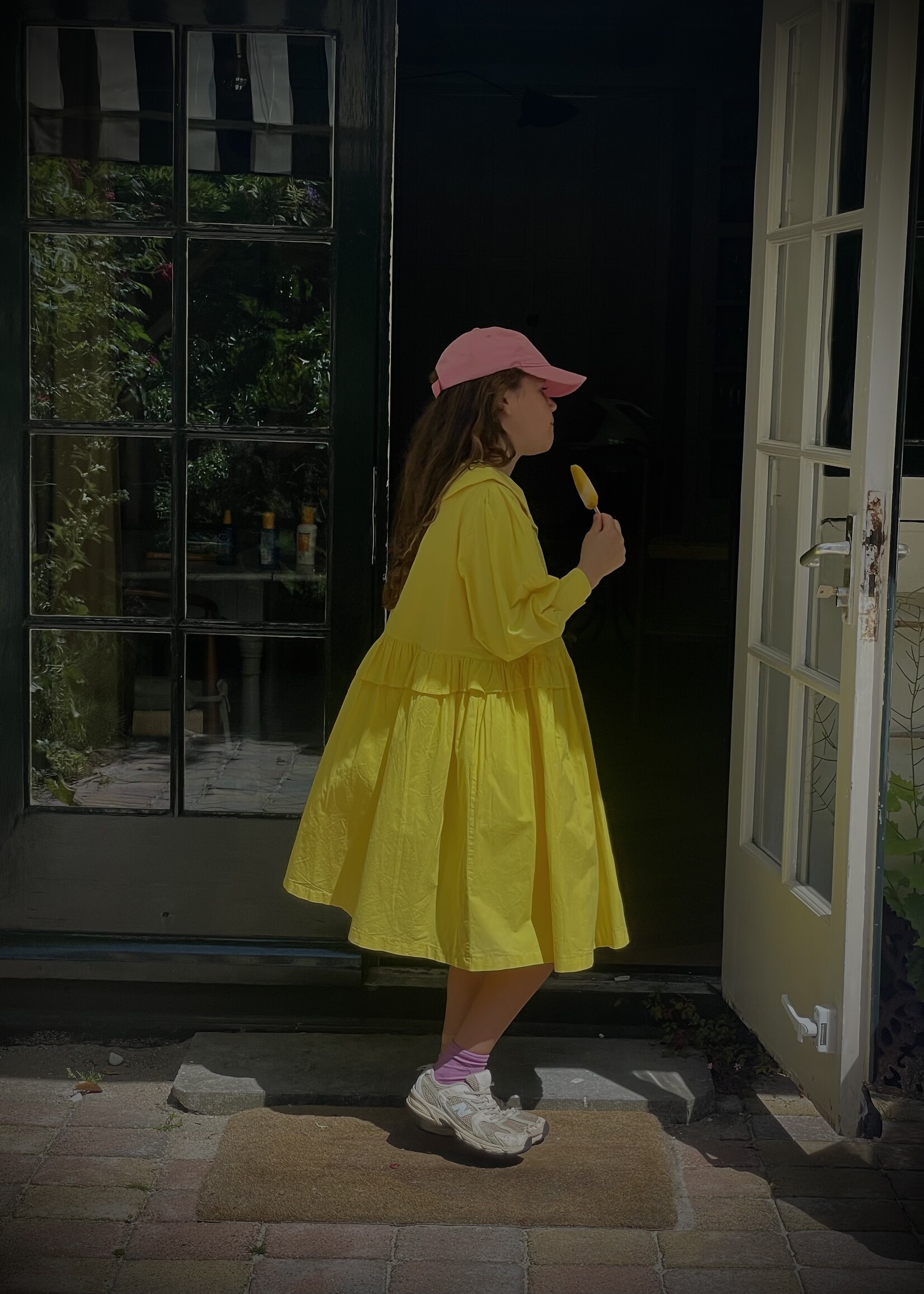 K'neeltje Bright Yellow Frilly Dress 10y