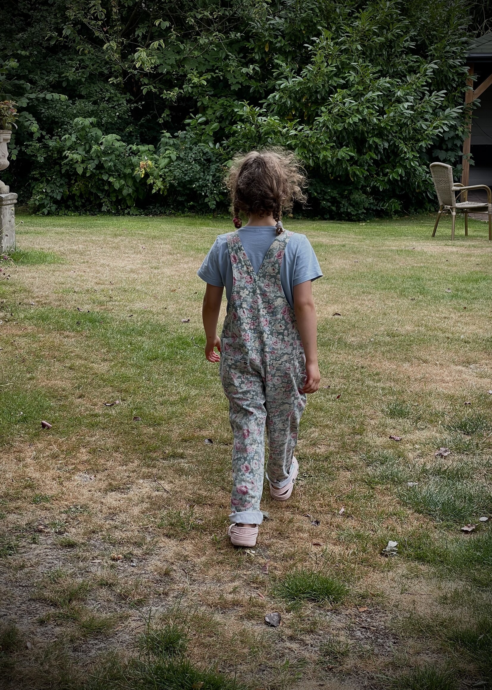 Vintage Denim Floral Dungarees 8-10y
