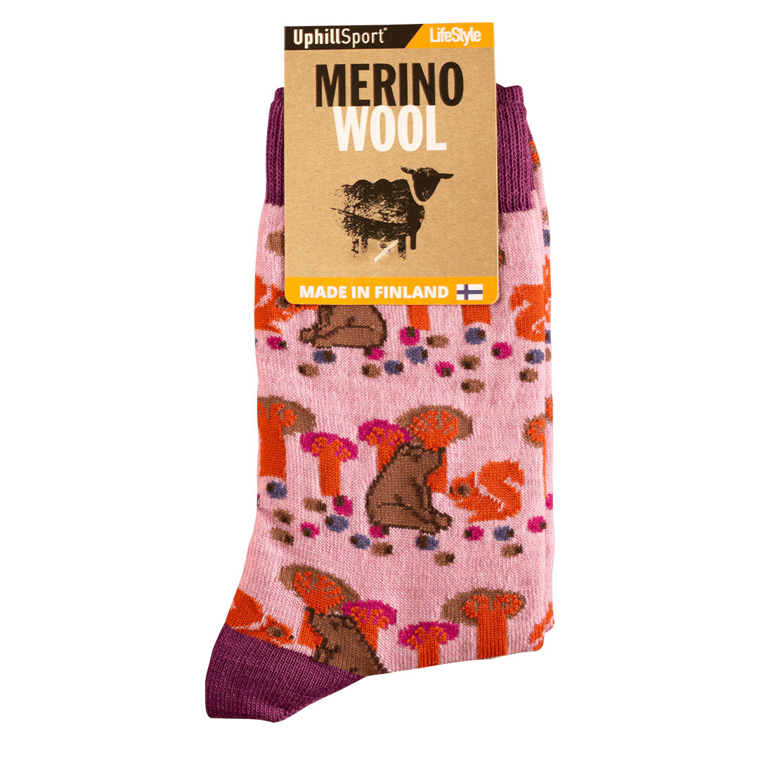 Uphillsport merino damessokken met beren lifestyle 7292